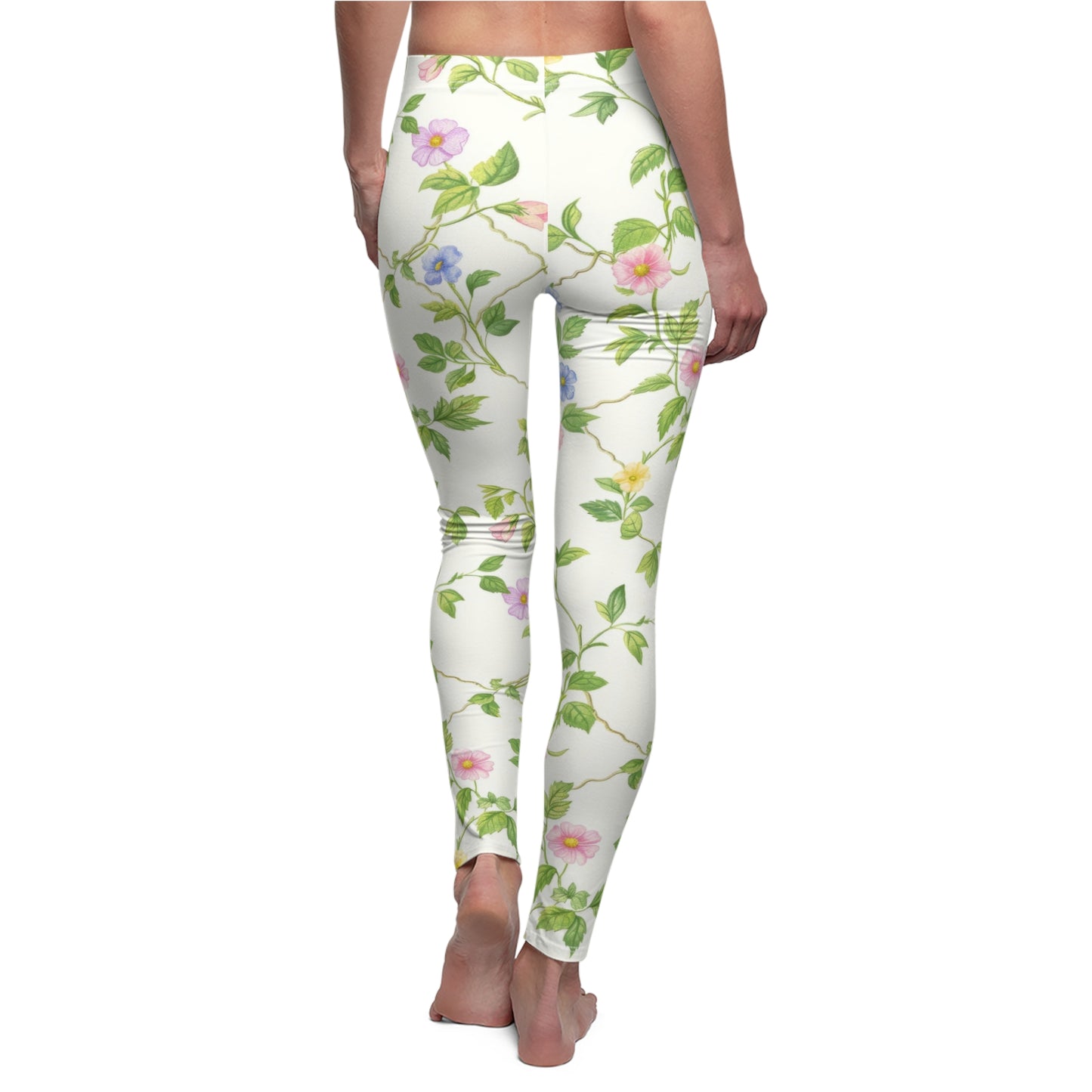 Floral Print Women's Leggings, Comfortable Casual Wear, Activewear for Every Occasion, Perfect for Spring, Gift for Fitness Lovers.