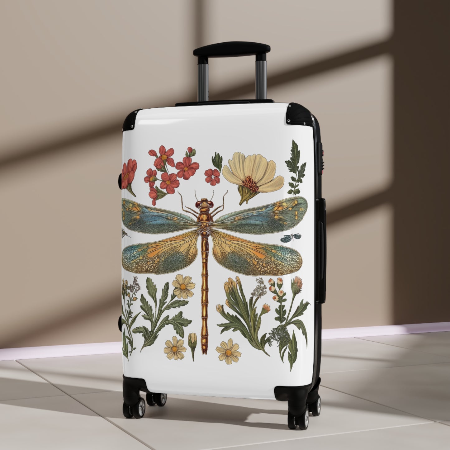 Botanical Dragonfly Suitcase - Stylish Travel Luggage for Nature Lovers