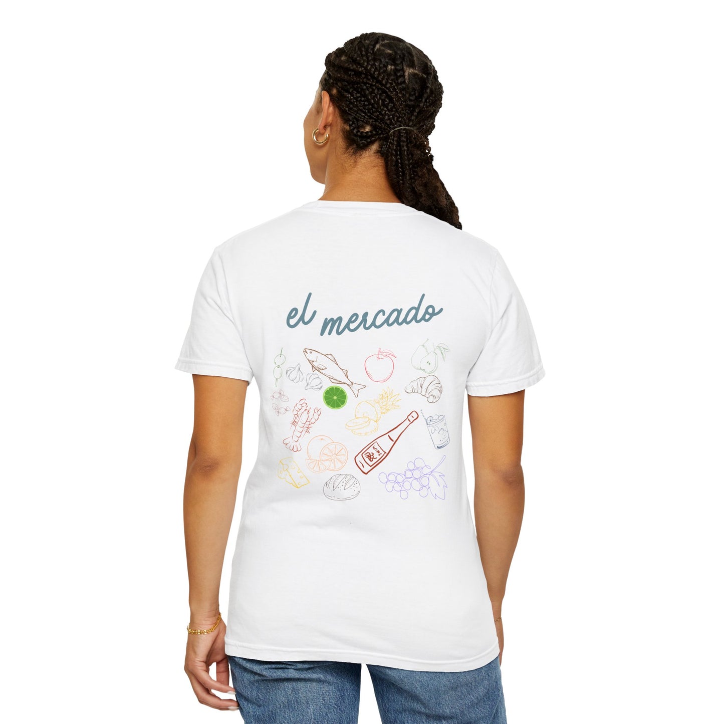 Whimsical Foodie T-Shirt - 'El Mercado' Graphic Design