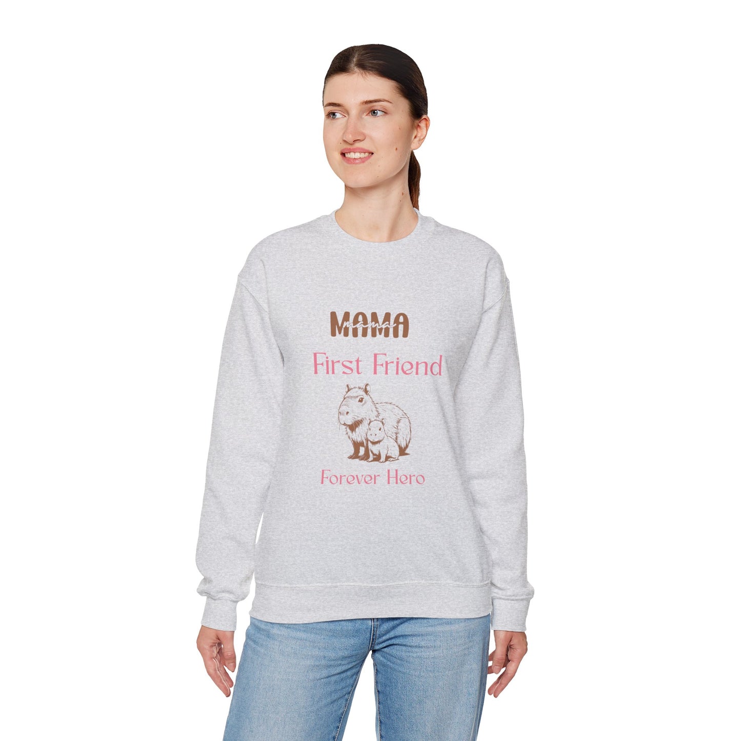 Mama's First Friend Sweatshirt – Cozy Gift for Moms, Baby Shower, Mother's Day, Family Celebration, Cute Gift Idea