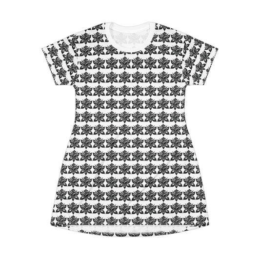 Floral Pattern T-Shirt Dress - Casual Chic for Spring & Summer