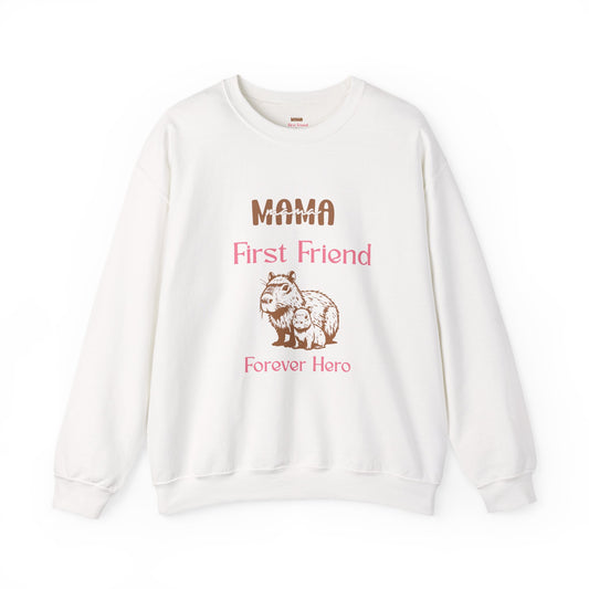 Mama's First Friend Sweatshirt – Cozy Gift for Moms, Baby Shower, Mother's Day, Family Celebration, Cute Gift Idea