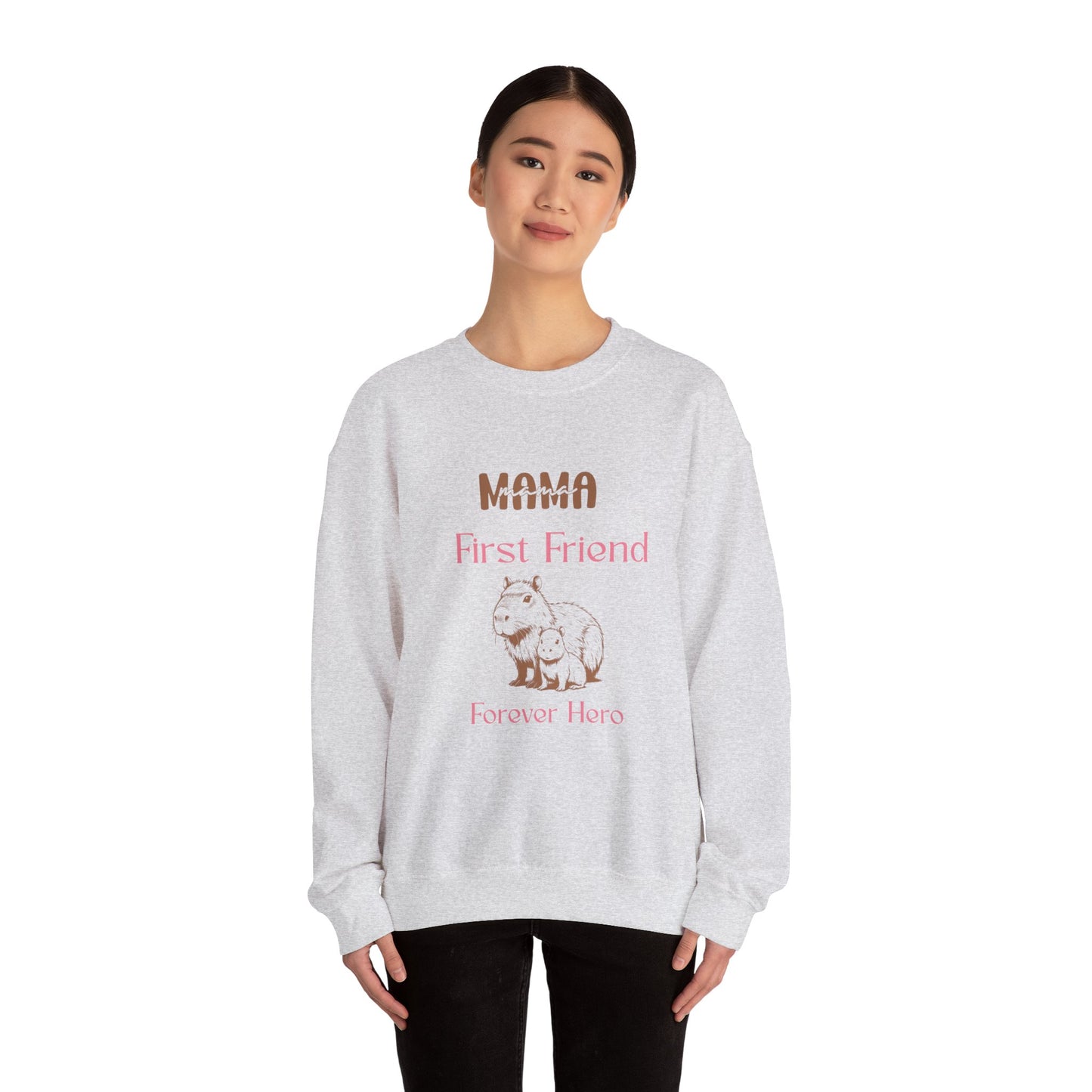 Mama's First Friend Sweatshirt – Cozy Gift for Moms, Baby Shower, Mother's Day, Family Celebration, Cute Gift Idea