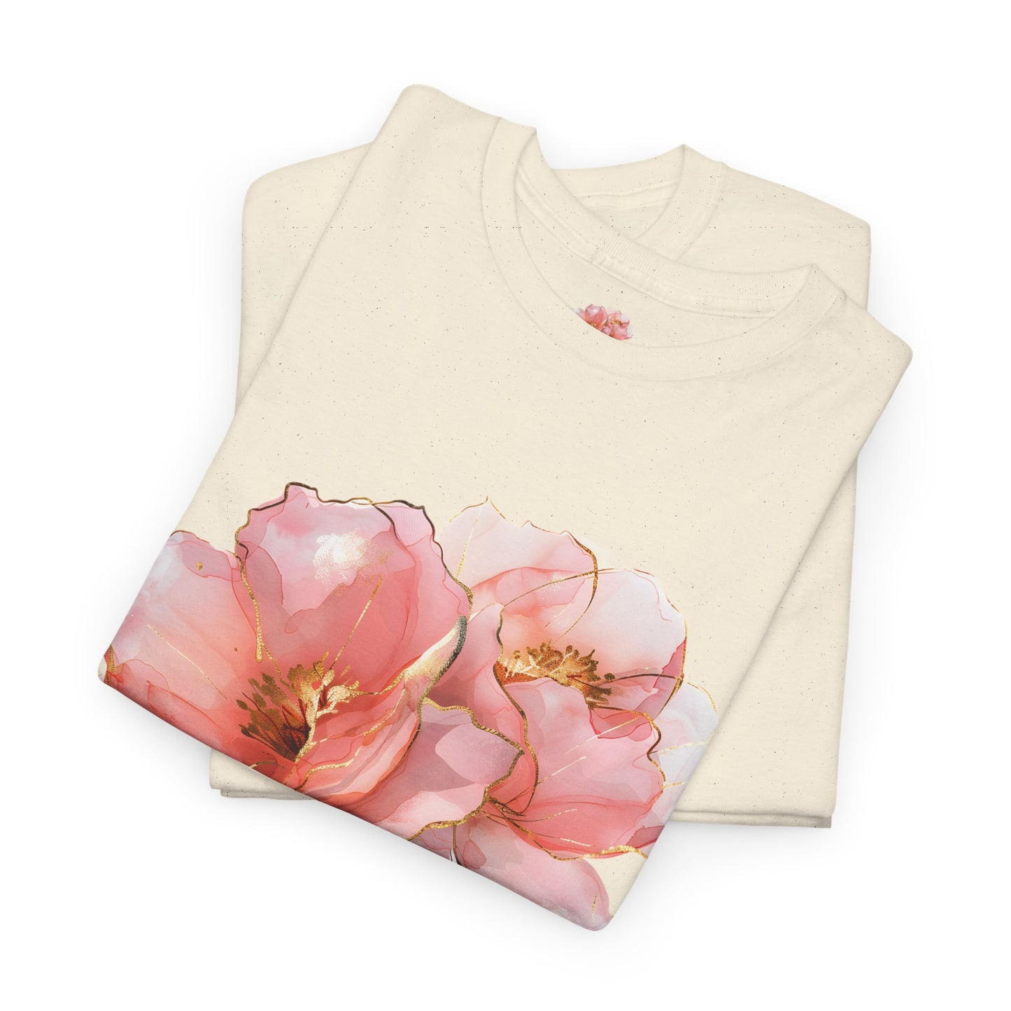 Floral Unisex Heavy Cotton Tee | Cute Casual Shirt for Spring, Nature Lover Gift, Summer Outfit, Everyday Wear, Eco-Friendly Cotton Tee