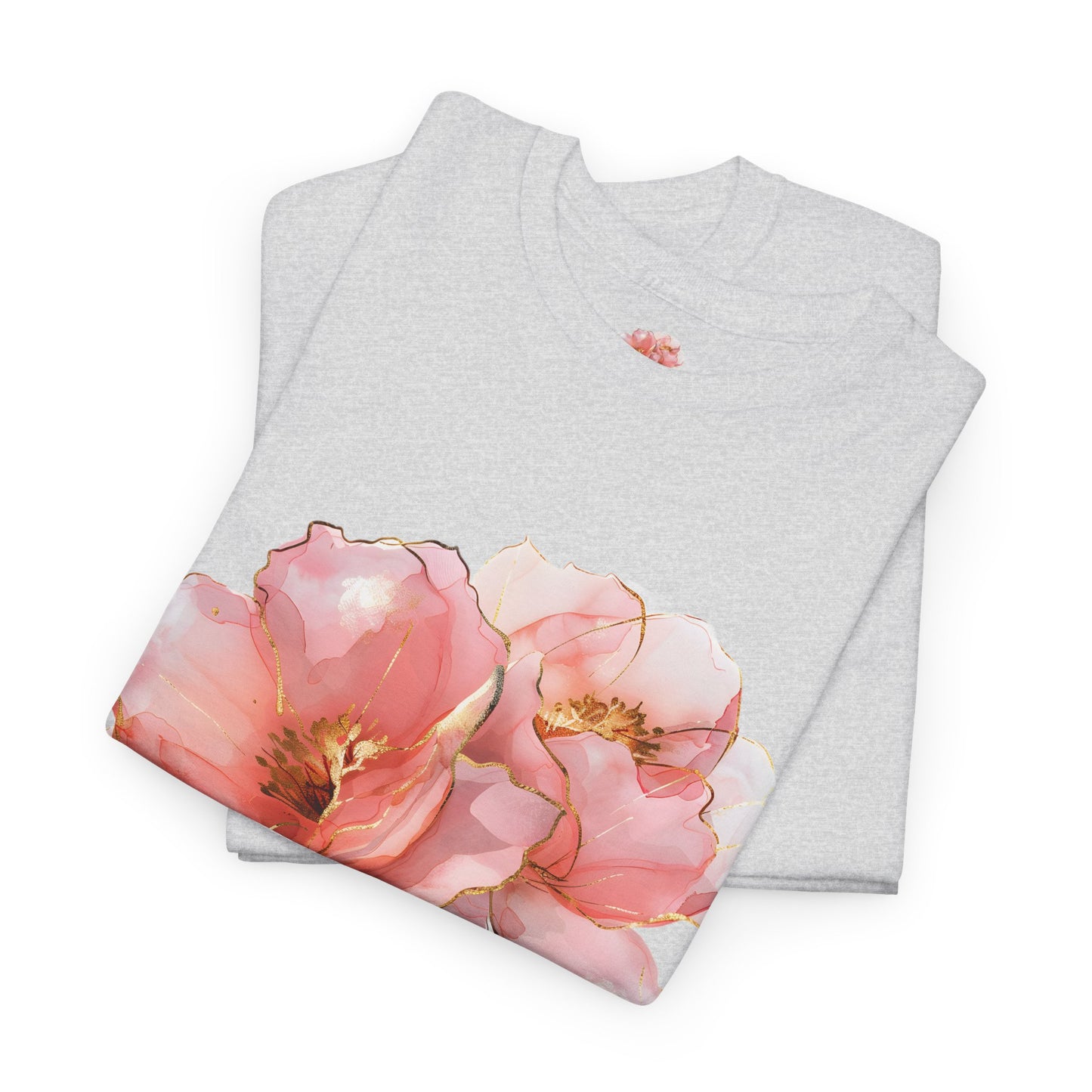 Floral Unisex Heavy Cotton Tee | Cute Casual Shirt for Spring, Nature Lover Gift, Summer Outfit, Everyday Wear, Eco-Friendly Cotton Tee