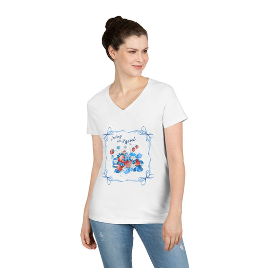 Loving Body Good V-Neck T-Shirt for Confident Women