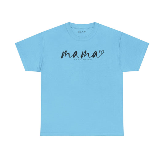 Mama Love Heavy Cotton Tee - Perfect Gift for Moms, Heartfelt Design, Established 2023 / Customisable