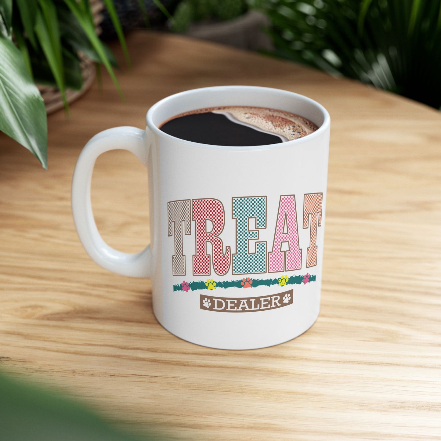 Great Treats Ceramic Coffee Mug - Fun Floral Design (11oz & 15oz)