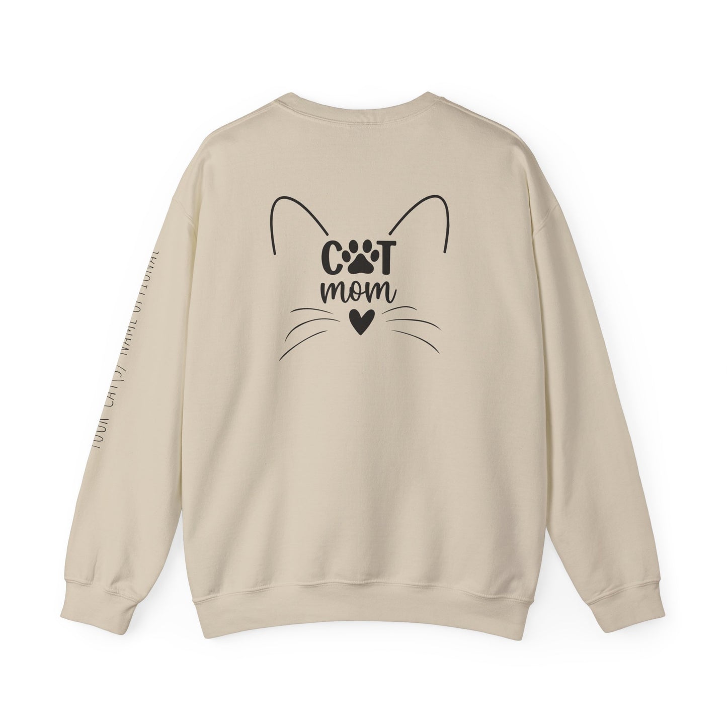 Funny Cat Mom Sweatshirt – “Hang On, Let Me Overthing This”, Personalized Cat Name Sleeve | Cozy Women’s Crewneck