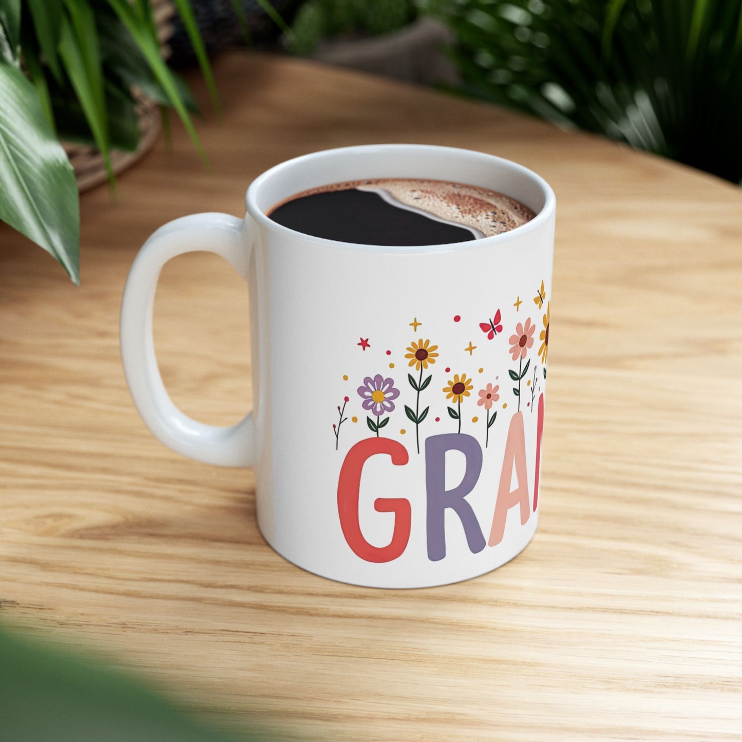 Flowered Grandma Ceramic Mug - Perfect Gift for Mother's Day or Birthdays