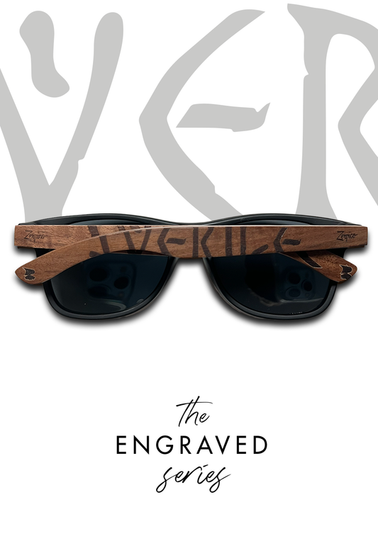 Eyewood Viking Runes Sunglasses. Handmade Wood & Polarized UV400 Protection