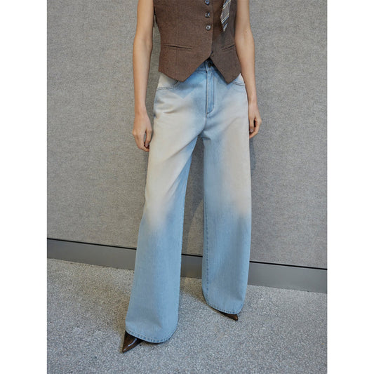 "Wantful Fantasy" Washed Wide-Leg Jeans. Low Waist, Bootcut & Luxe Feel