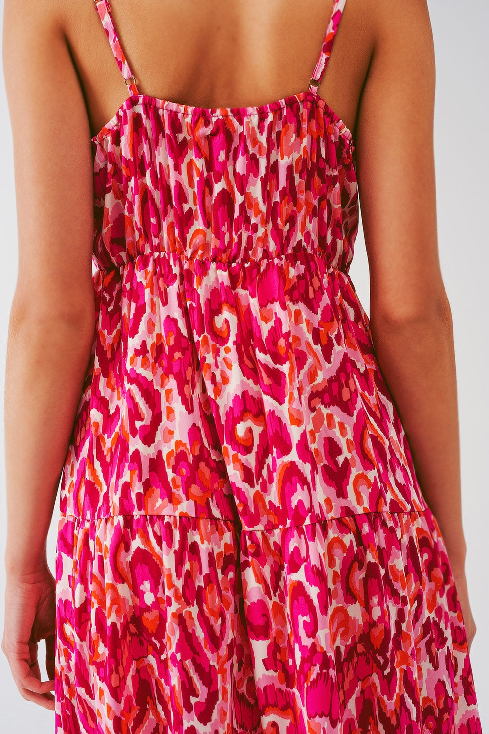 Pink Floral Maxi Dress. V-Neck, Flowy Fit & Romantic Side Splits