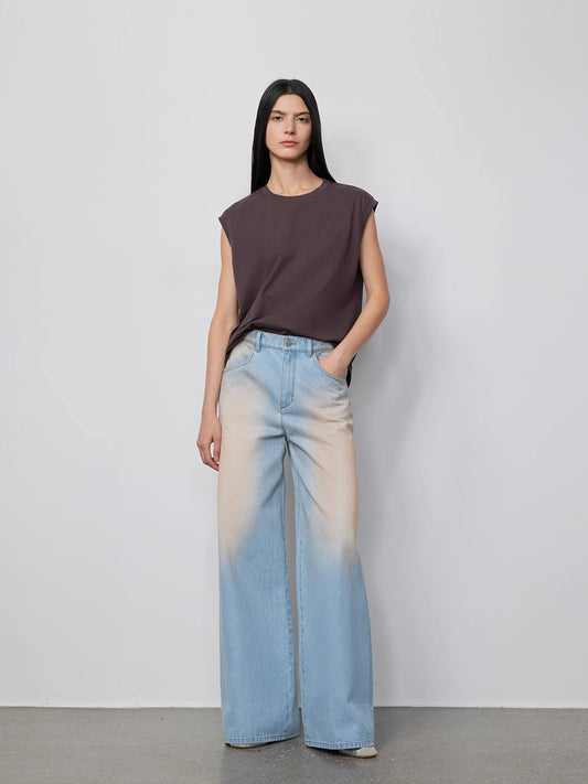 "Wantful Fantasy" Washed Wide-Leg Jeans. Low Waist, Bootcut & Luxe Feel
