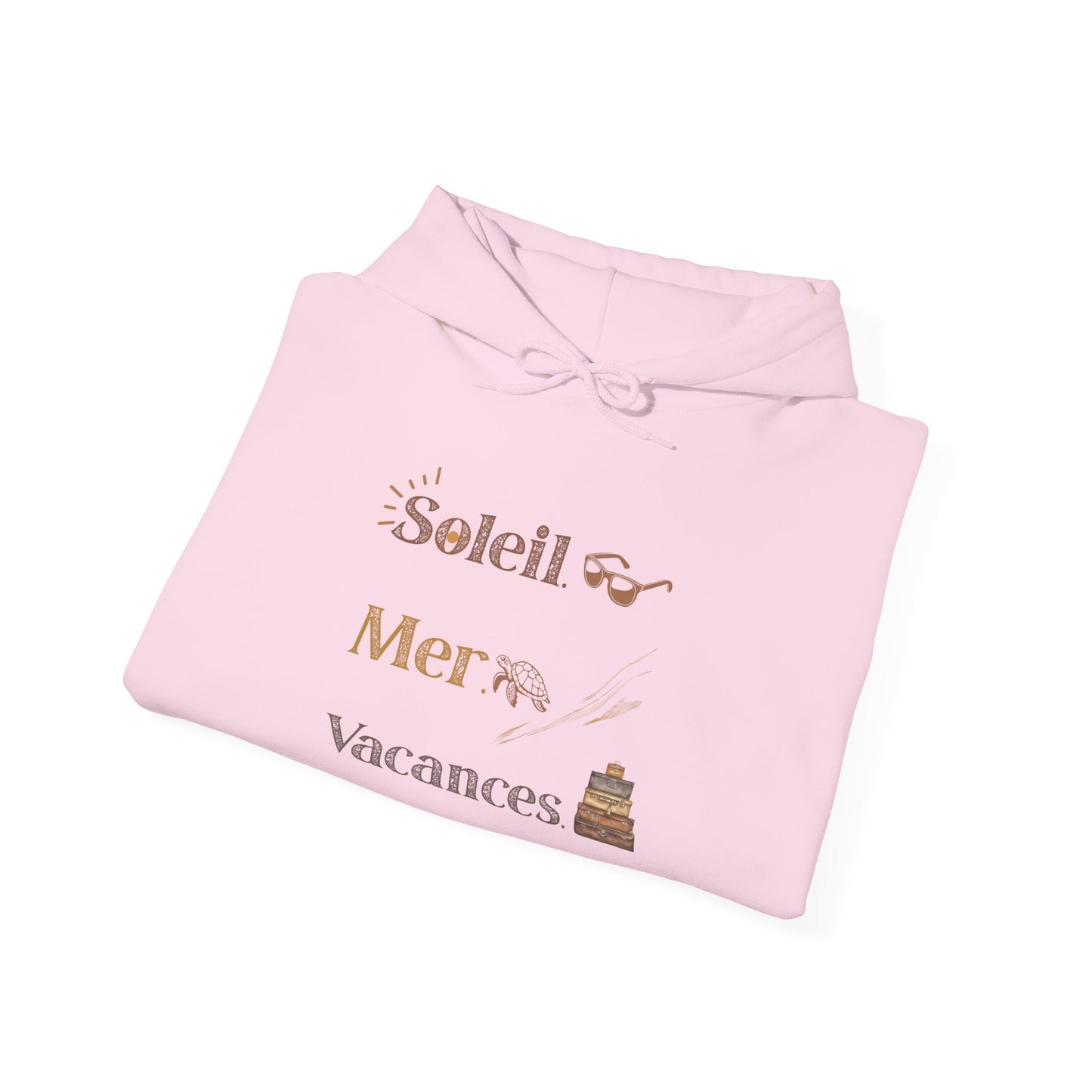 Soleil Mer Vacances Hoodie - Relaxing Beach Vibes Sweatshirt for Summer Getaways