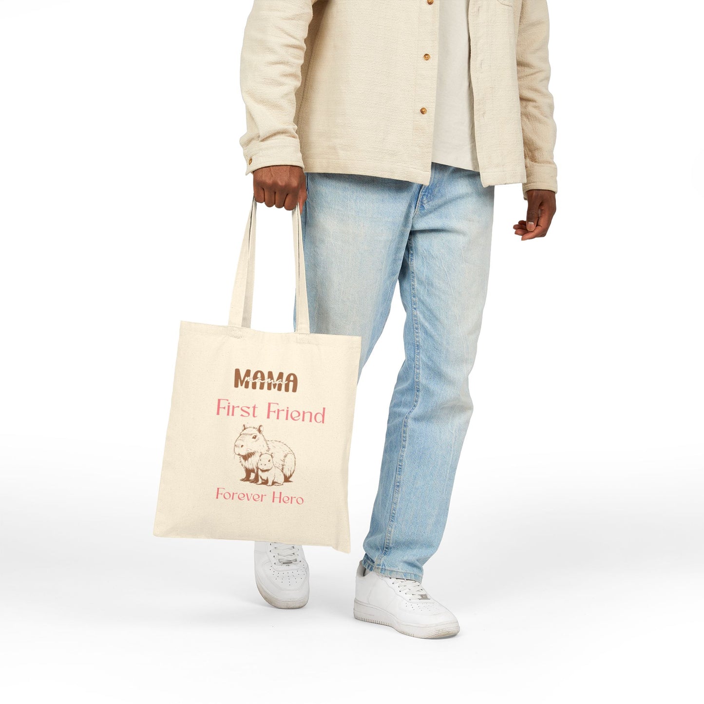 Mama First Friend Forever Hero Cotton Canvas Tote Bag