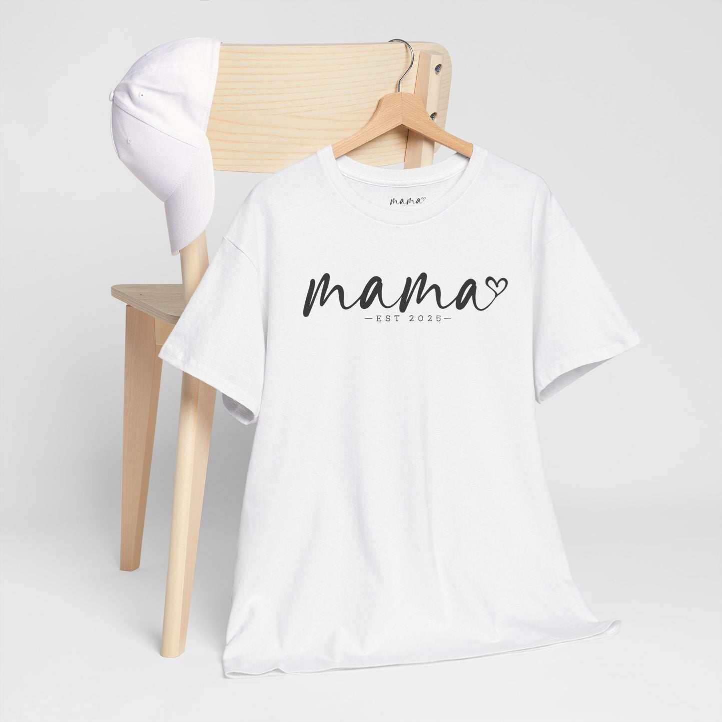 Mama Love Heavy Cotton Tee - Perfect Gift for Moms, Heartfelt Design, Established 2023 / Customisable