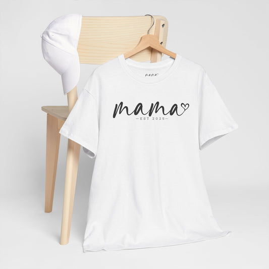 Mama Love Heavy Cotton Tee - Perfect Gift for Moms, Heartfelt Design, Established 2023 / Customisable