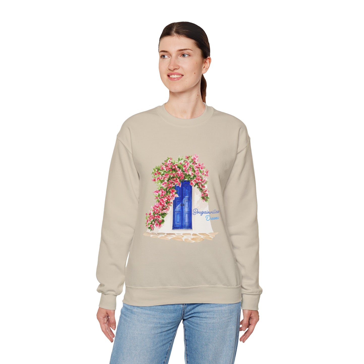 Bougainvillea Dream Sweatshirt – Cozy Girl Crewneck with Floral Design