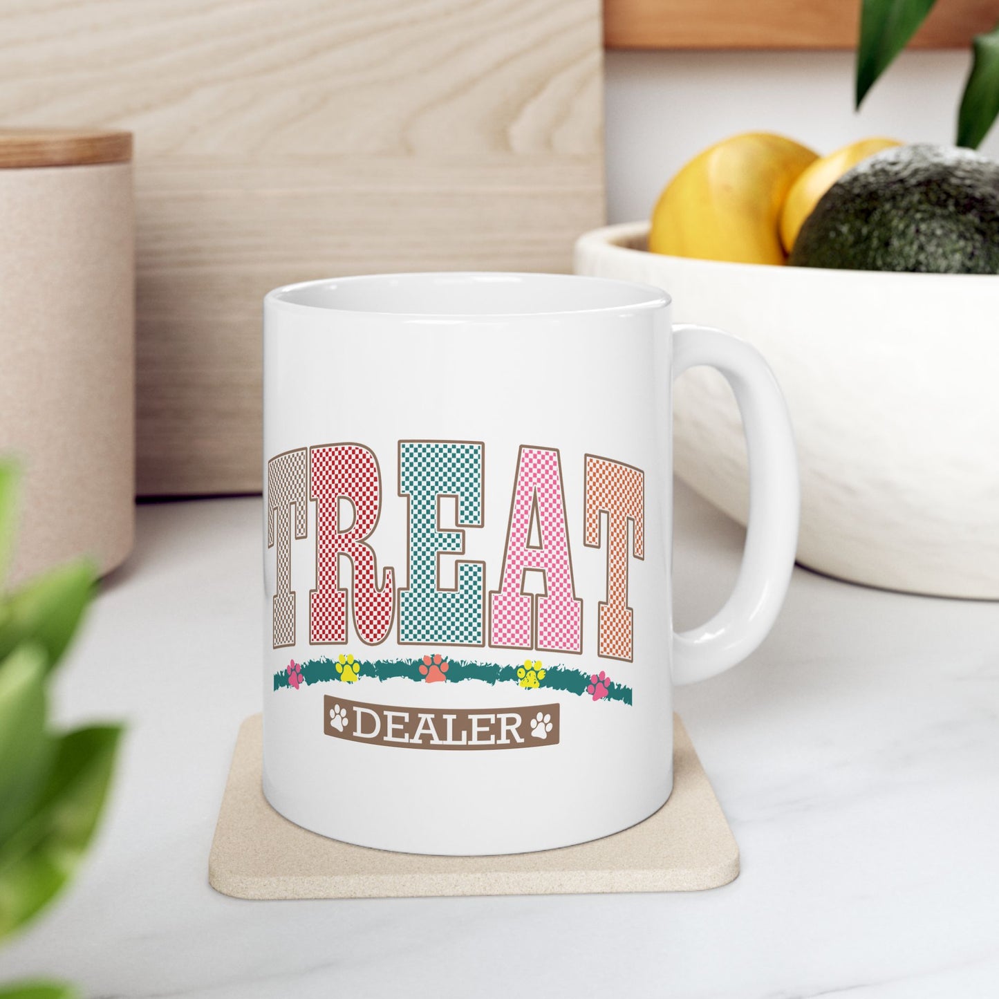 Great Treats Ceramic Coffee Mug - Fun Floral Design (11oz & 15oz)