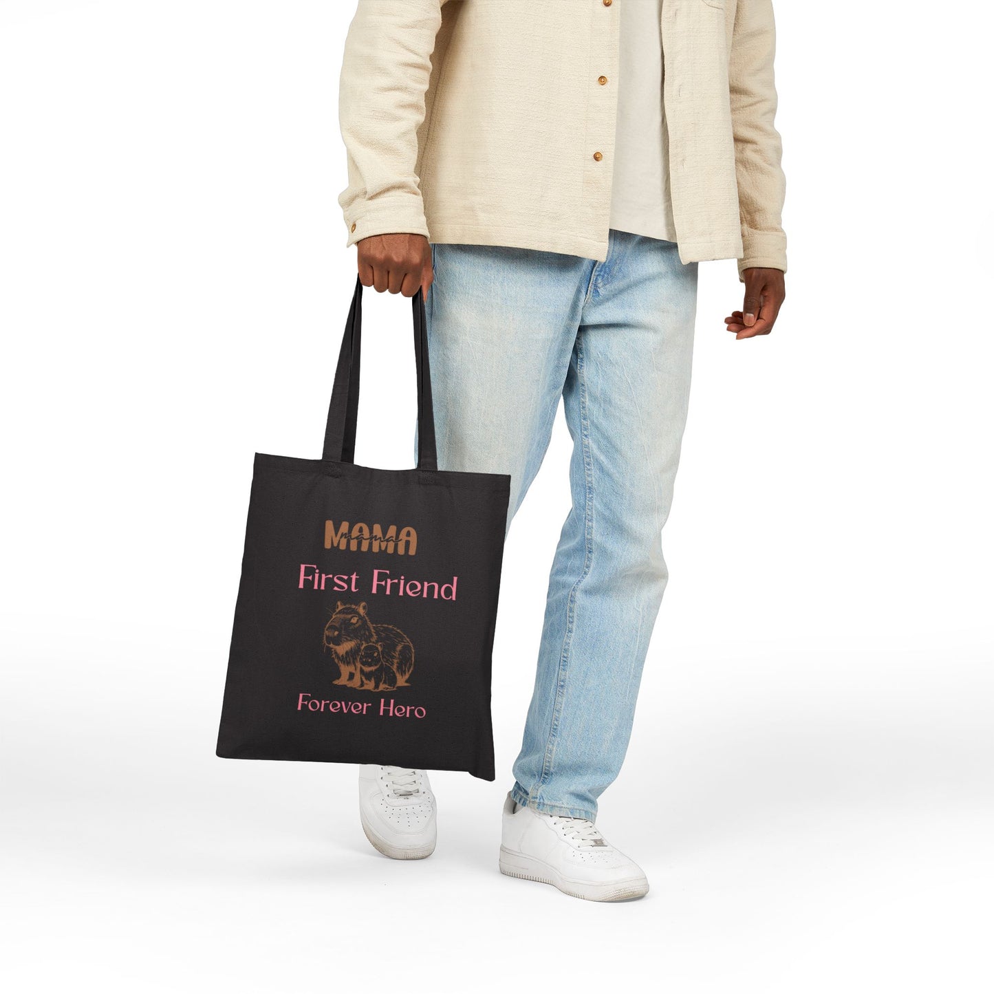 Mama First Friend Forever Hero Cotton Canvas Tote Bag