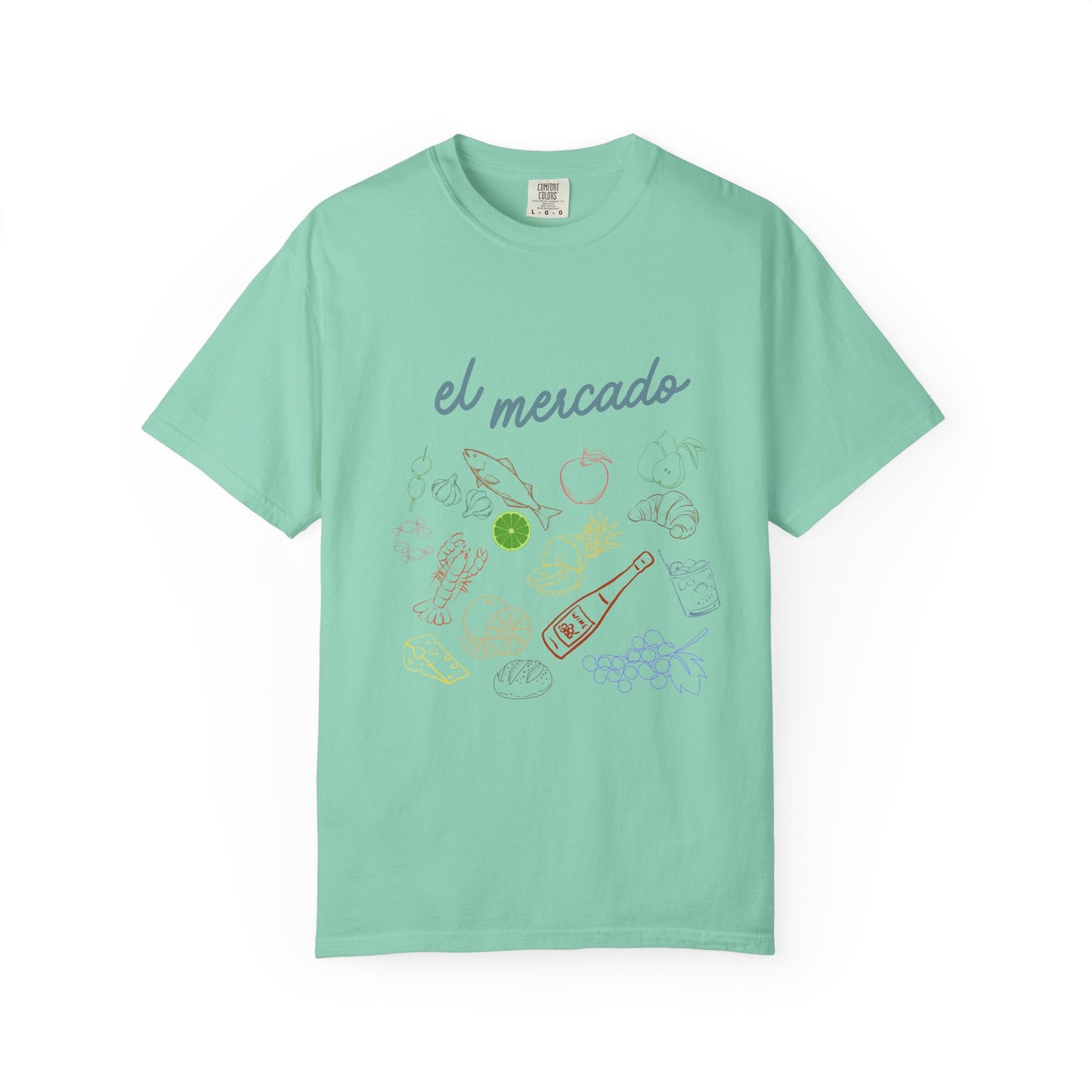 Whimsical Foodie T-Shirt - 'El Mercado' Graphic Design