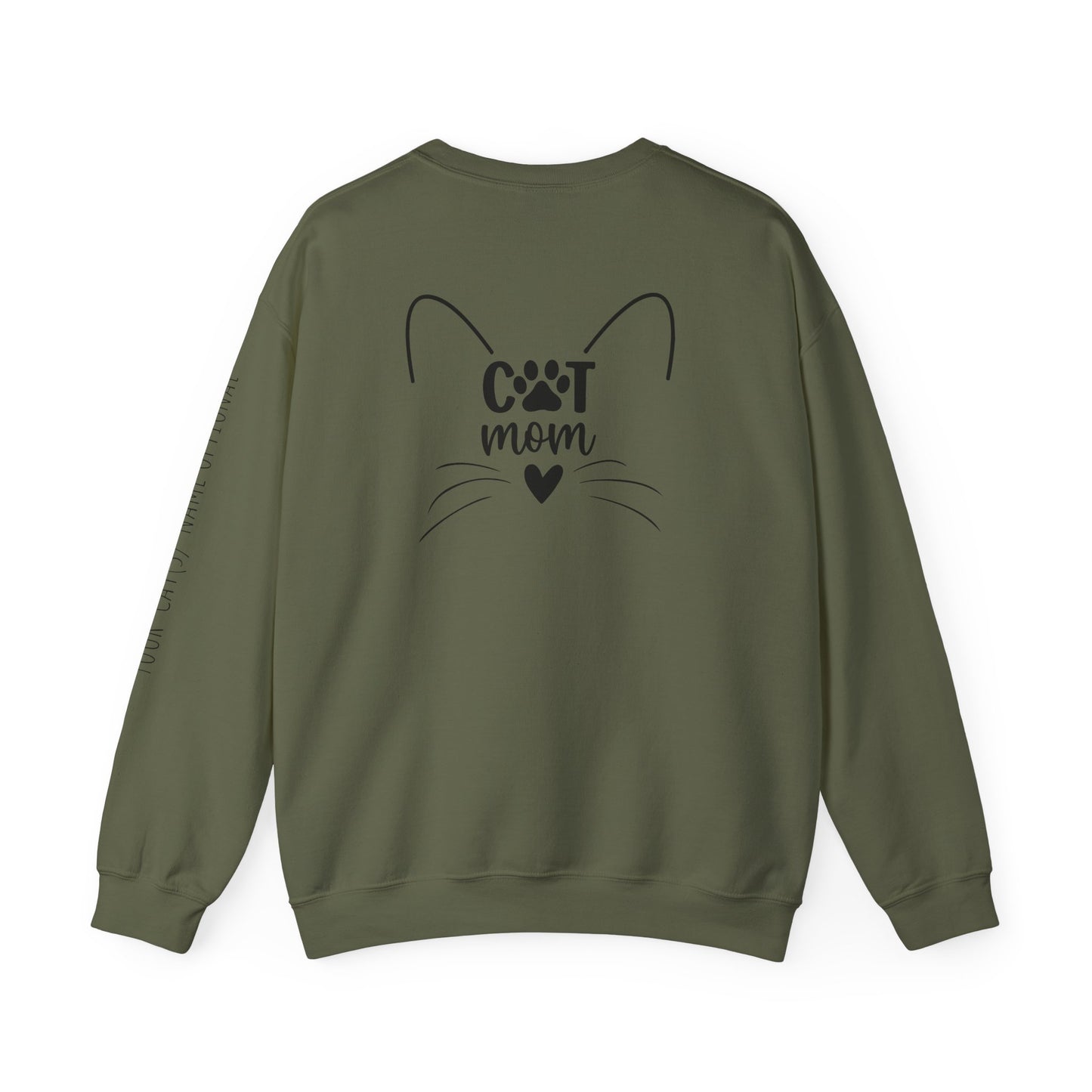 Funny Cat Mom Sweatshirt – “Hang On, Let Me Overthing This”, Personalized Cat Name Sleeve | Cozy Women’s Crewneck