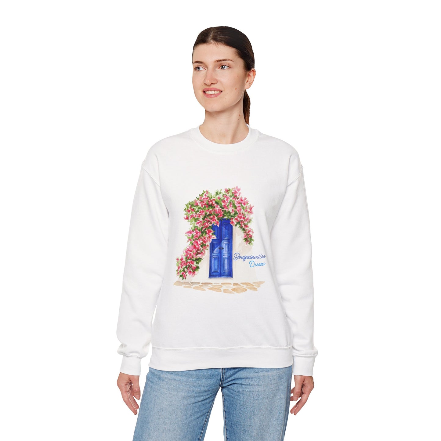 Bougainvillea Dream Sweatshirt – Cozy Girl Crewneck with Floral Design