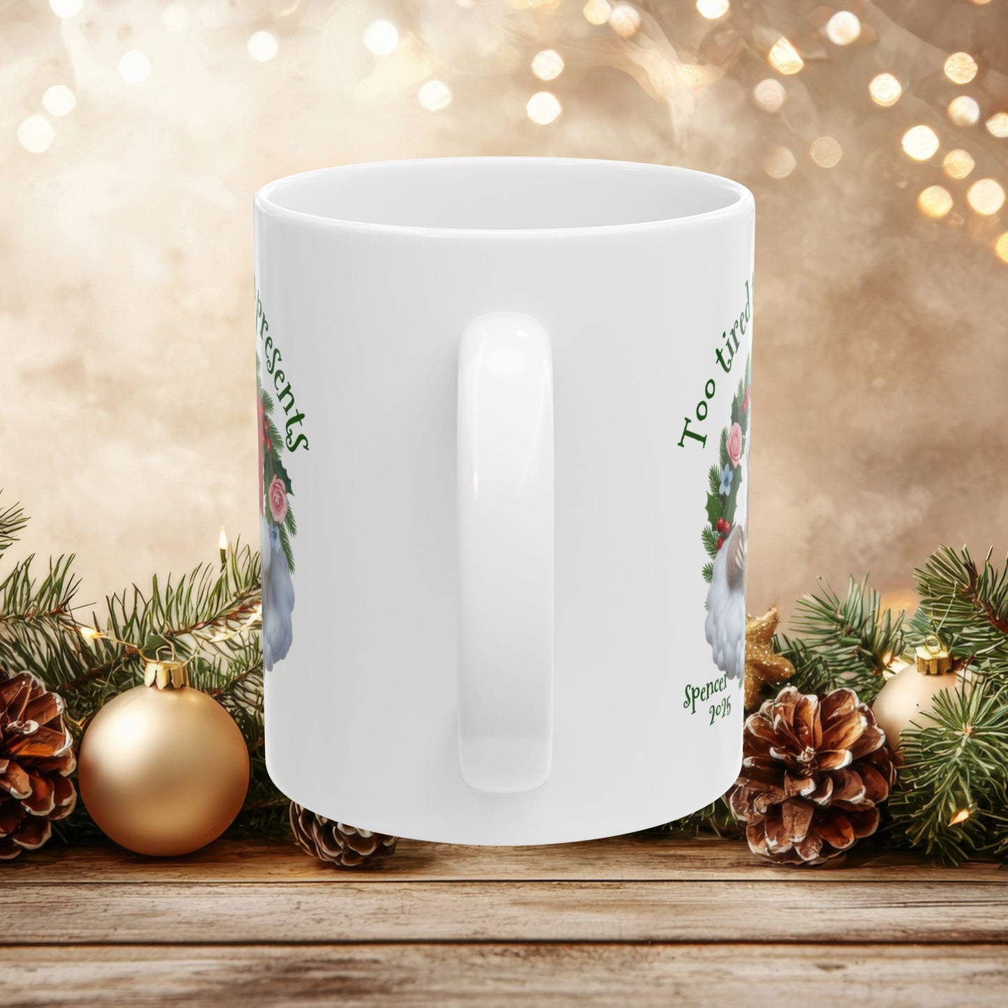 Personalized Christmas Sloth Mug – Custom Name, Quote & Year | Funny Holiday Coffee Cup, Cute Animal Gift, Cozy Winter Ceramic Tea Mug