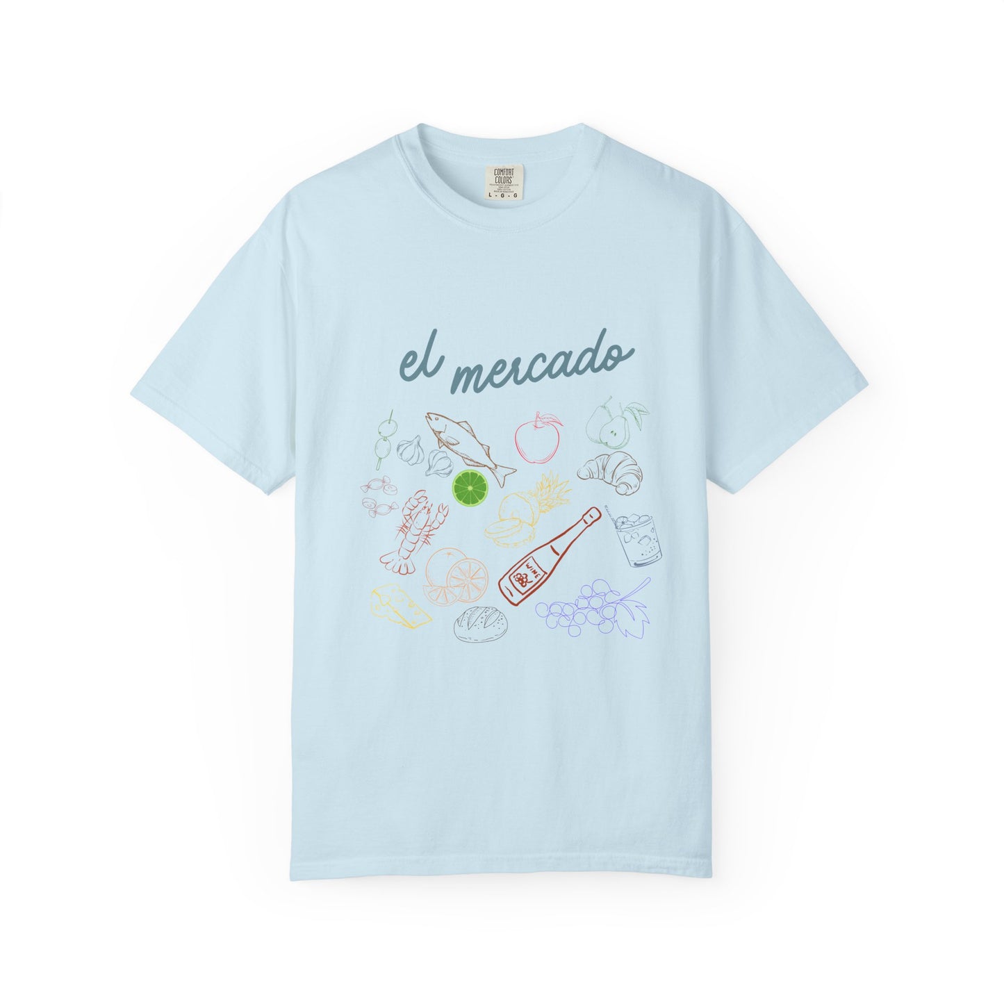 Whimsical Foodie T-Shirt - 'El Mercado' Graphic Design