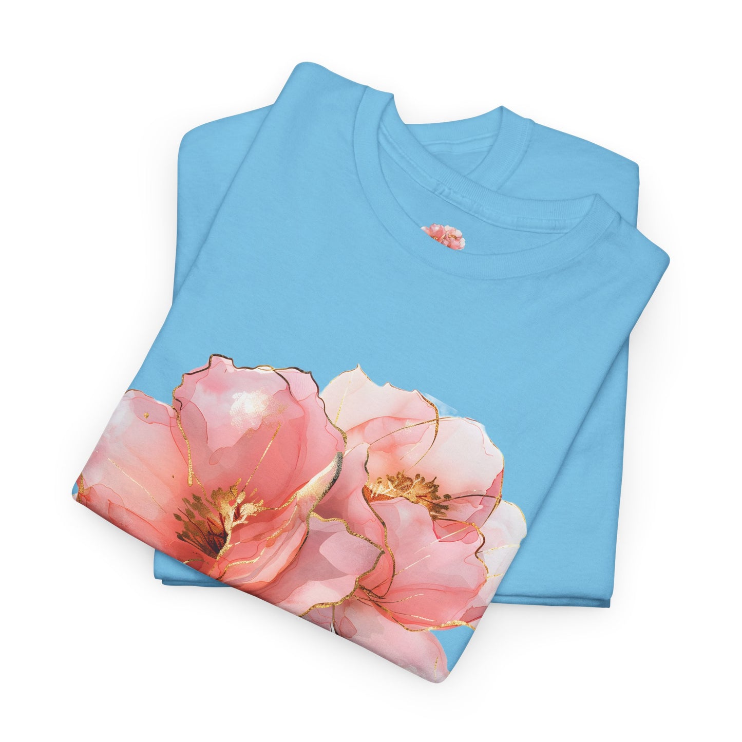 Floral Unisex Heavy Cotton Tee | Cute Casual Shirt for Spring, Nature Lover Gift, Summer Outfit, Everyday Wear, Eco-Friendly Cotton Tee