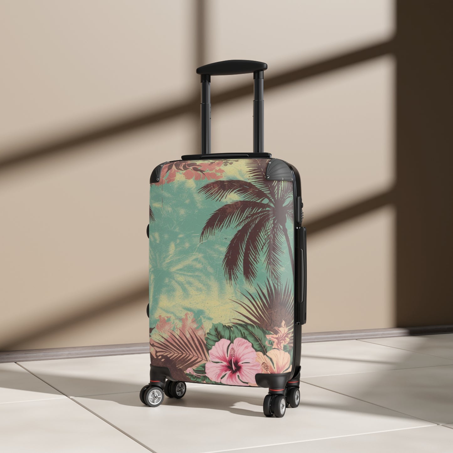 Tropical Floral Suitcase, Vacation Luggage, Travel Bag, Summer Trip Essentials, Beach Getaway Gear, Adventure Carry-On