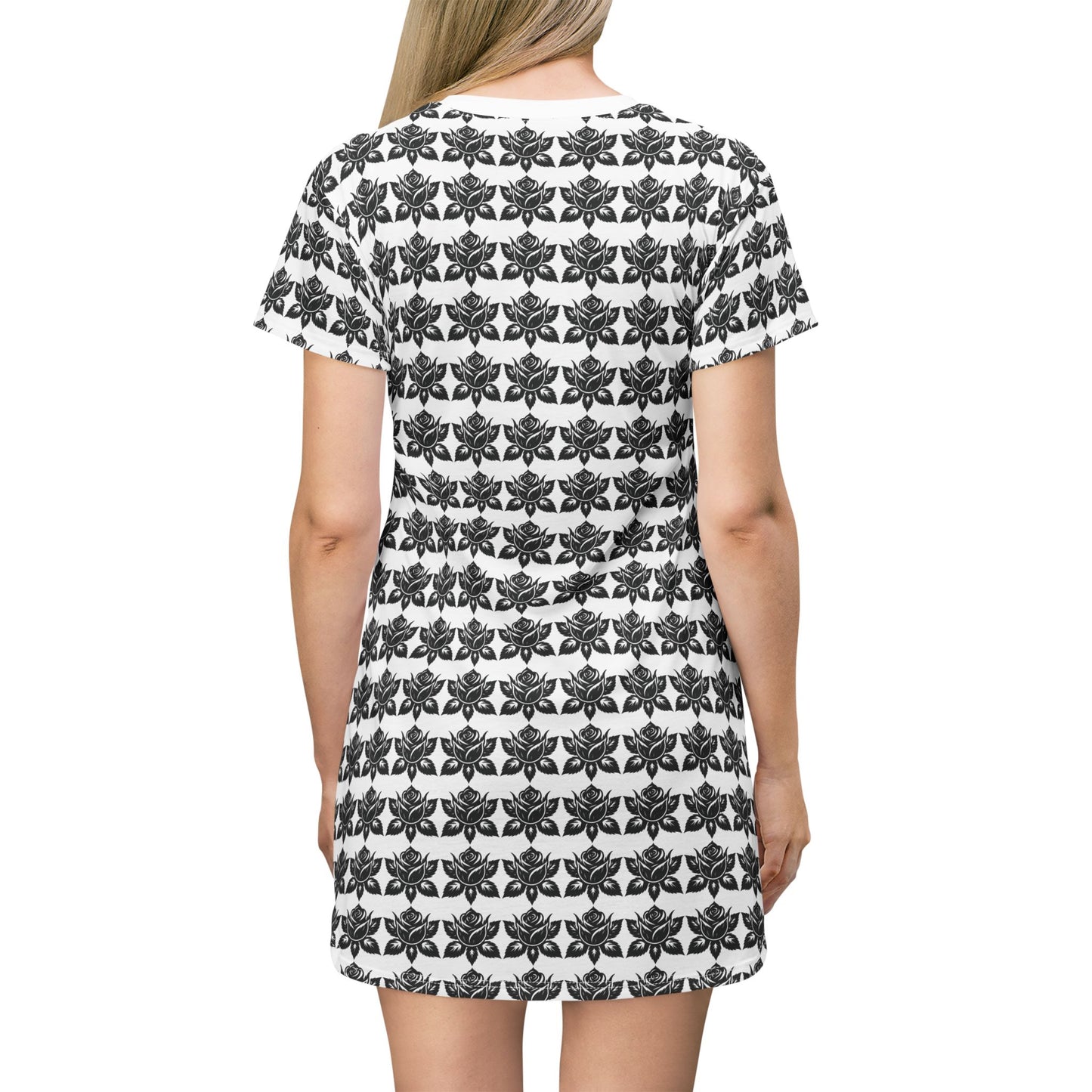Floral Pattern T-Shirt Dress - Casual Chic for Spring & Summer