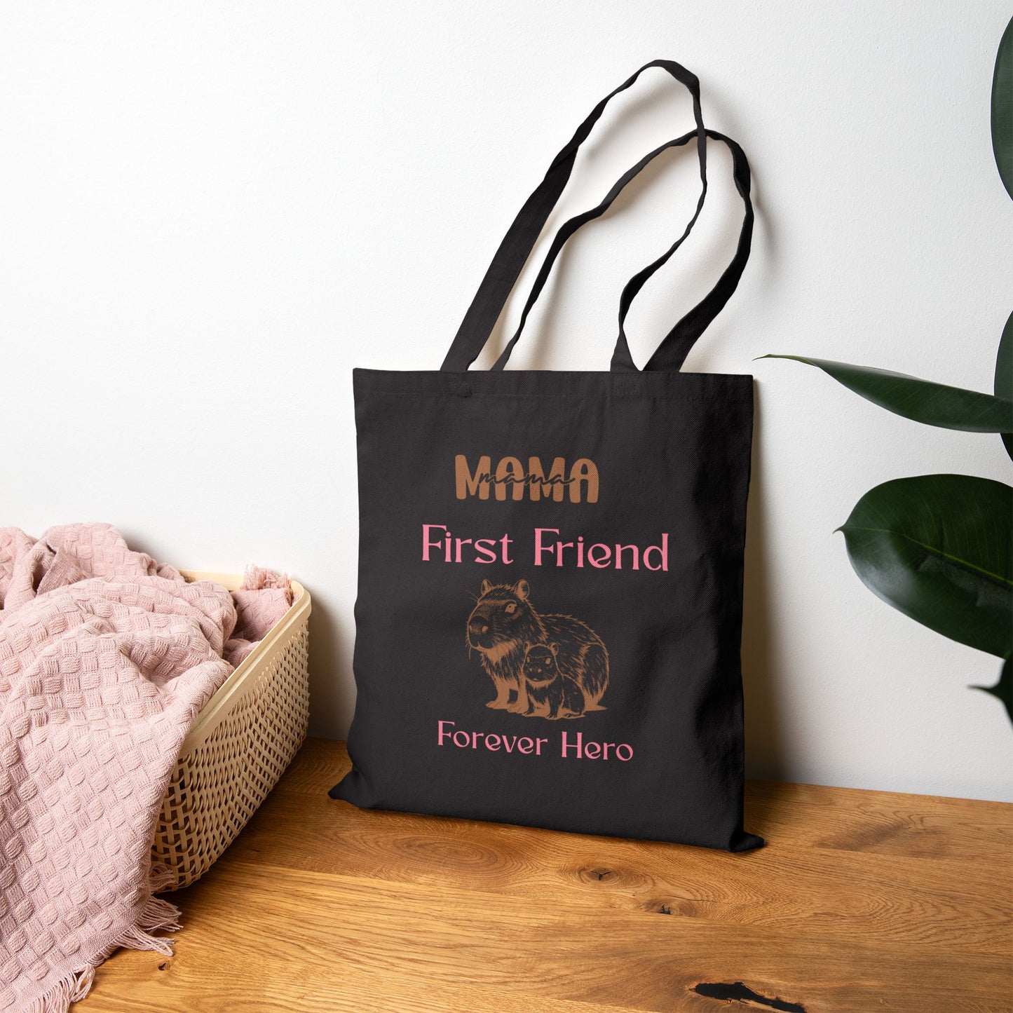 Mama First Friend Forever Hero Cotton Canvas Tote Bag