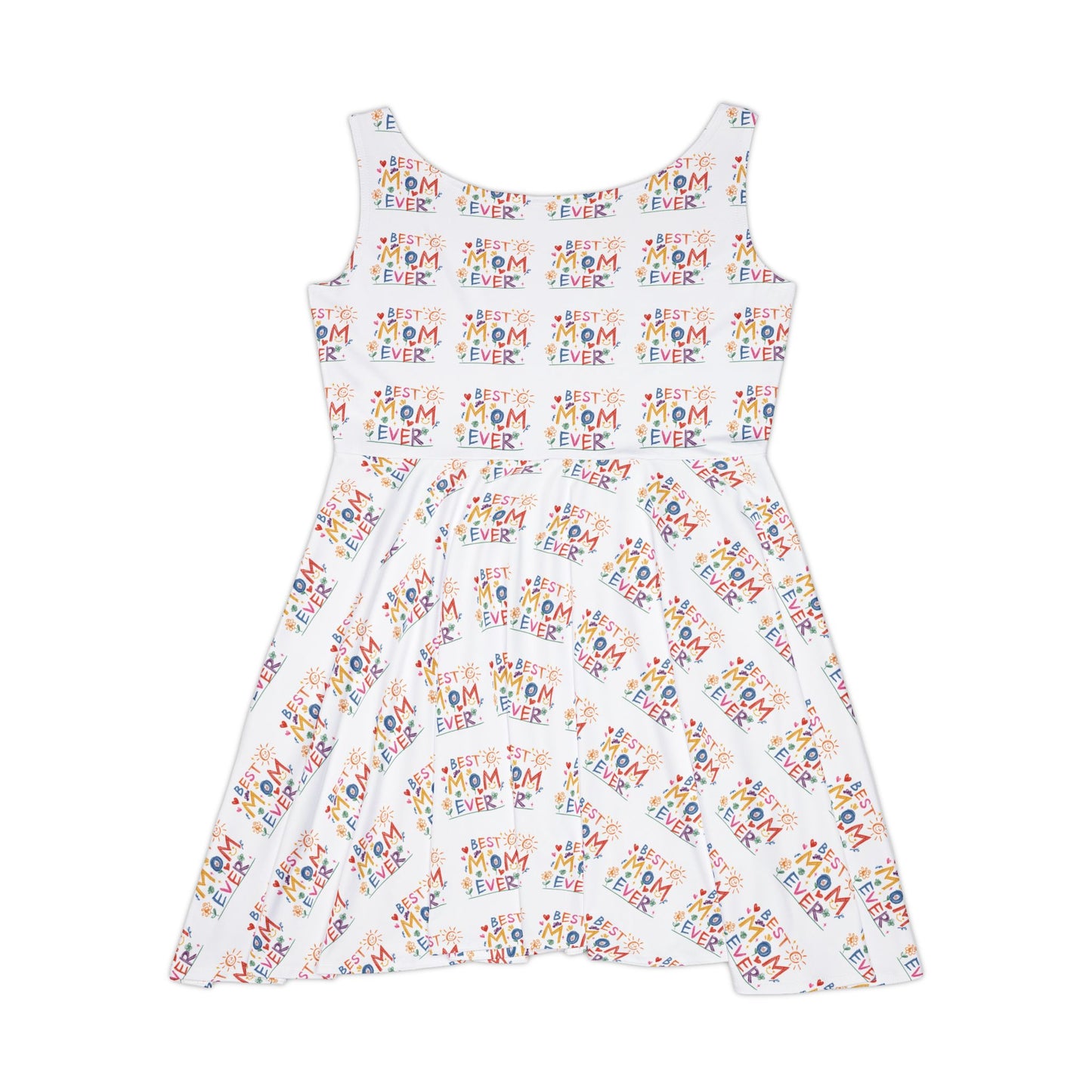 Colorful Mom Skater Dress, Fun Summer Dress, Casual Outfit for Women, Gift for Moms, Birthday Dress