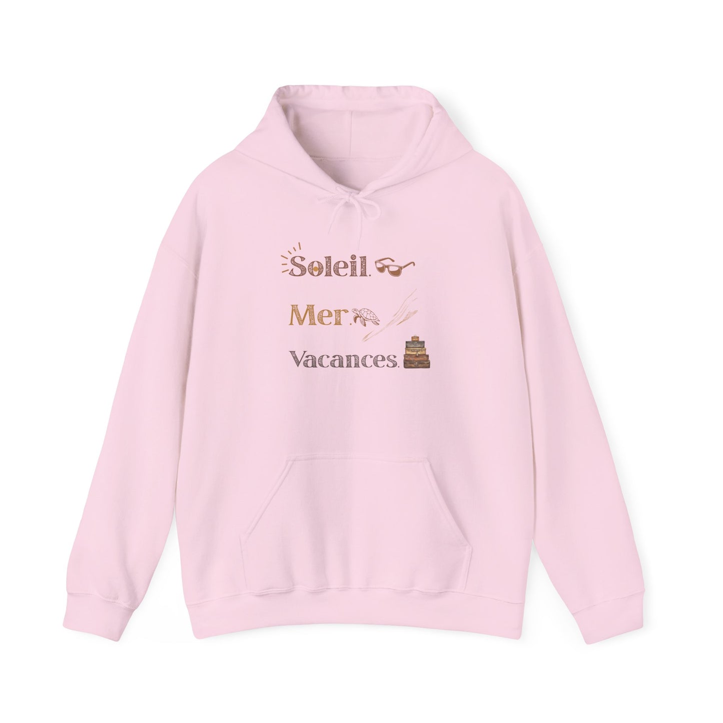 Soleil Mer Vacances Hoodie - Relaxing Beach Vibes Sweatshirt for Summer Getaways