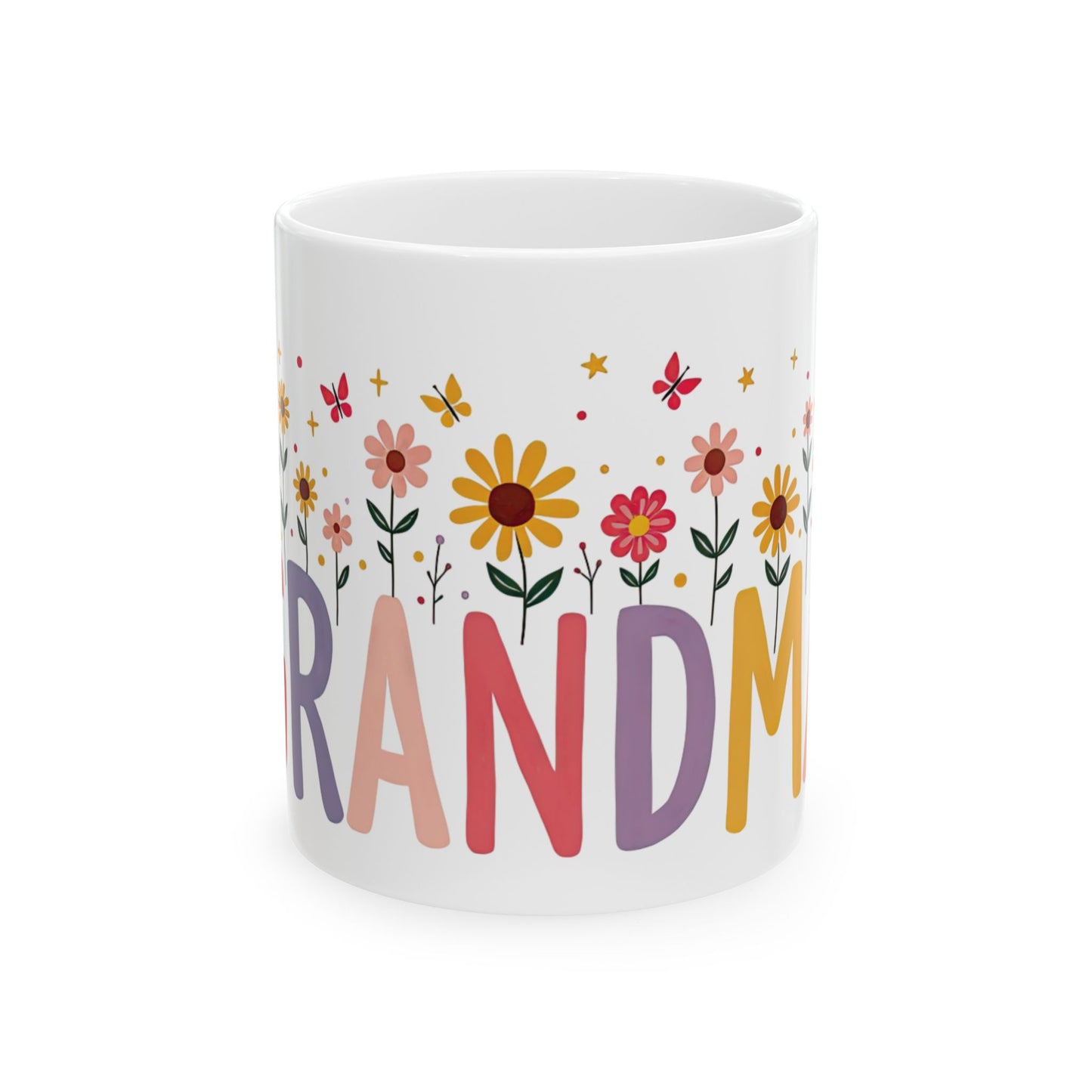 Flowered Grandma Ceramic Mug - Perfect Gift for Mother's Day or Birthdays
