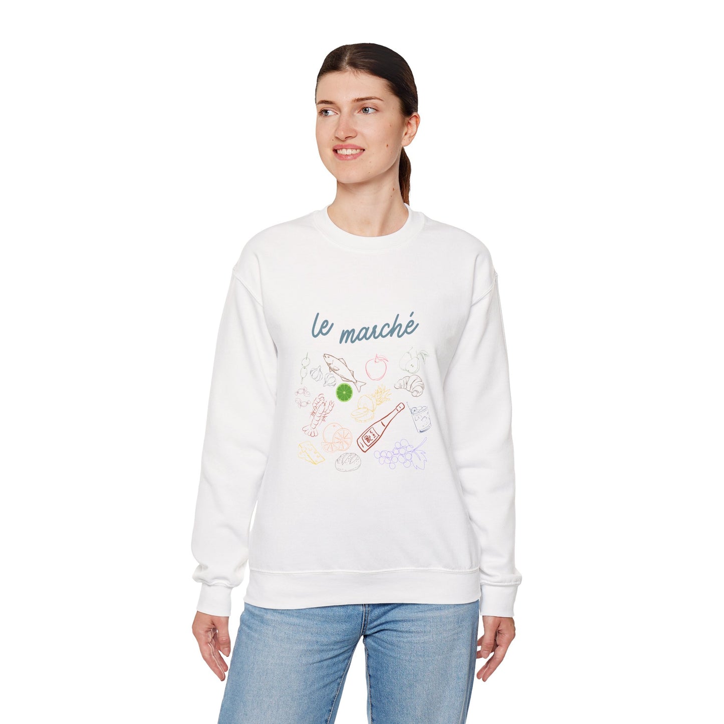 Le Marché Crewneck Sweatshirt - Cozy & Stylish for Market Lovers