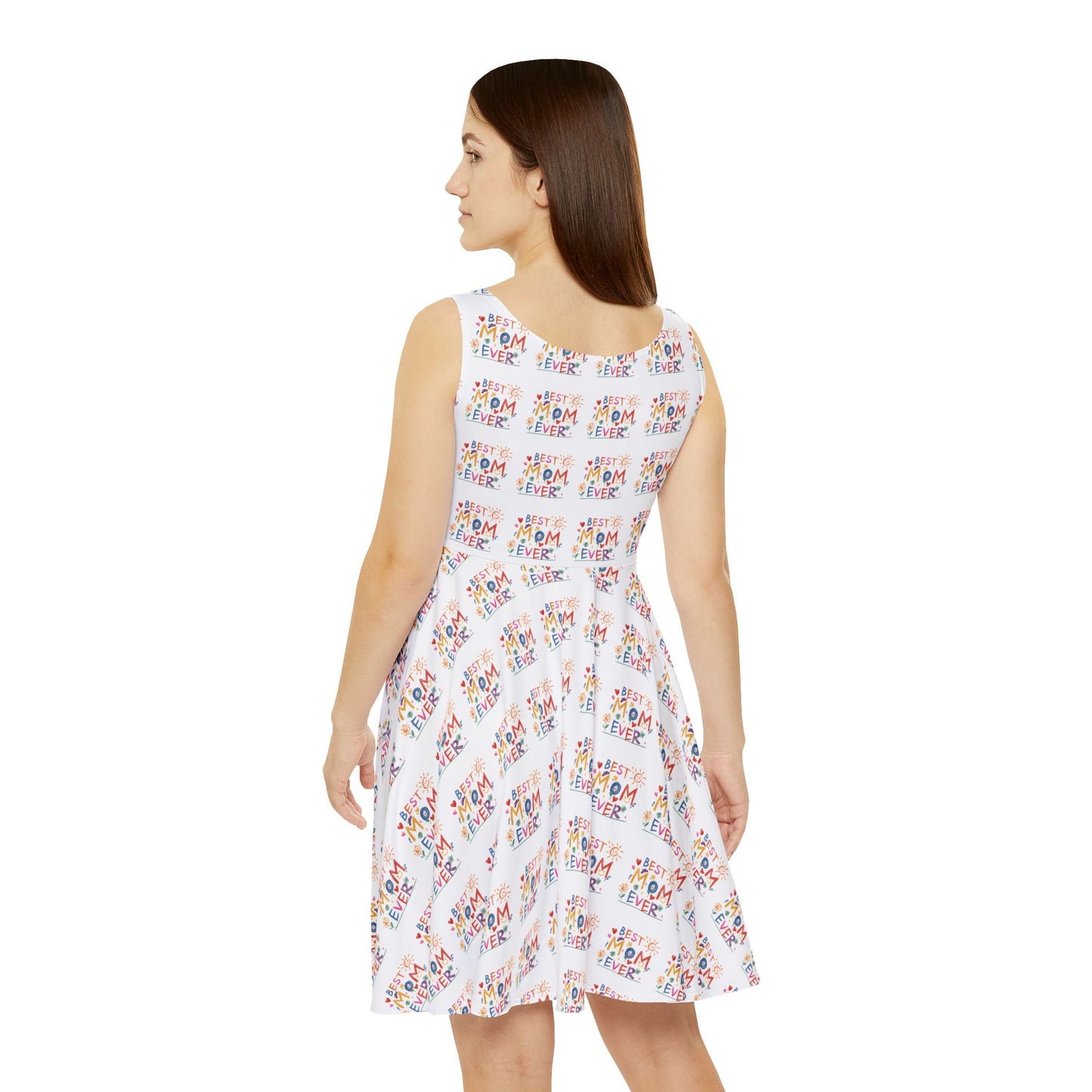 Colorful Mom Skater Dress, Fun Summer Dress, Casual Outfit for Women, Gift for Moms, Birthday Dress