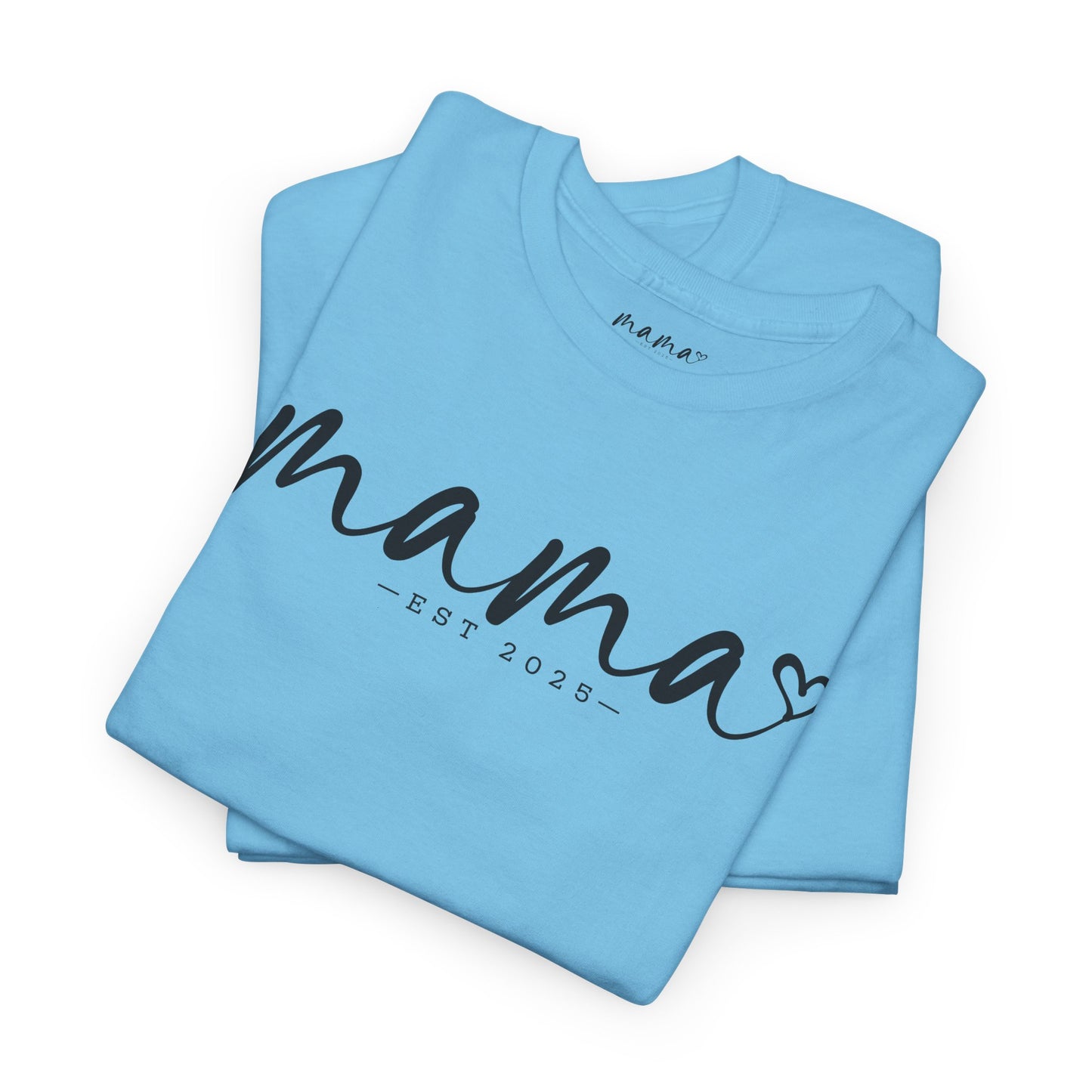 Mama Love Heavy Cotton Tee - Perfect Gift for Moms, Heartfelt Design, Established 2023 / Customisable