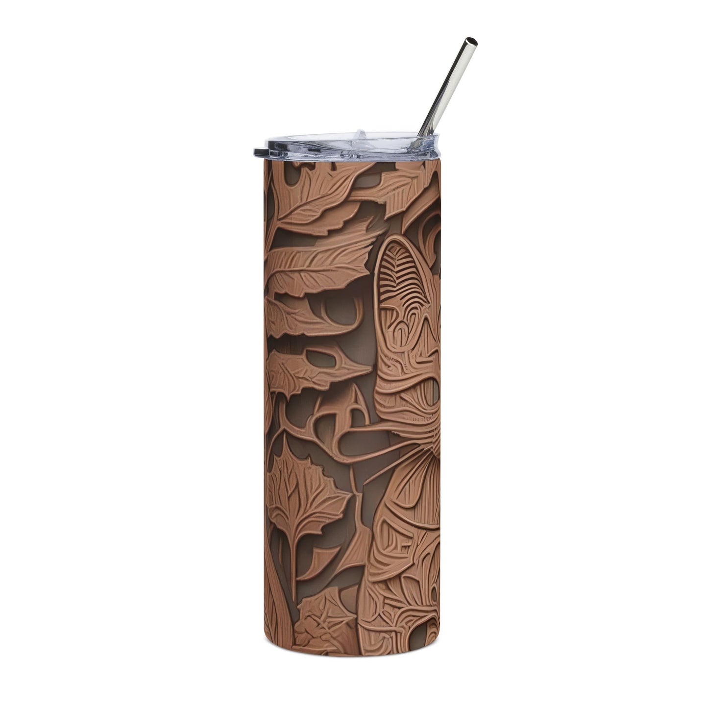 Elegant Stainless Steel Tumbler with Nature and Cat Designs | Perfect Gift for Animal Lovers, Eco-Friendly Drinkware, Travel Mug
