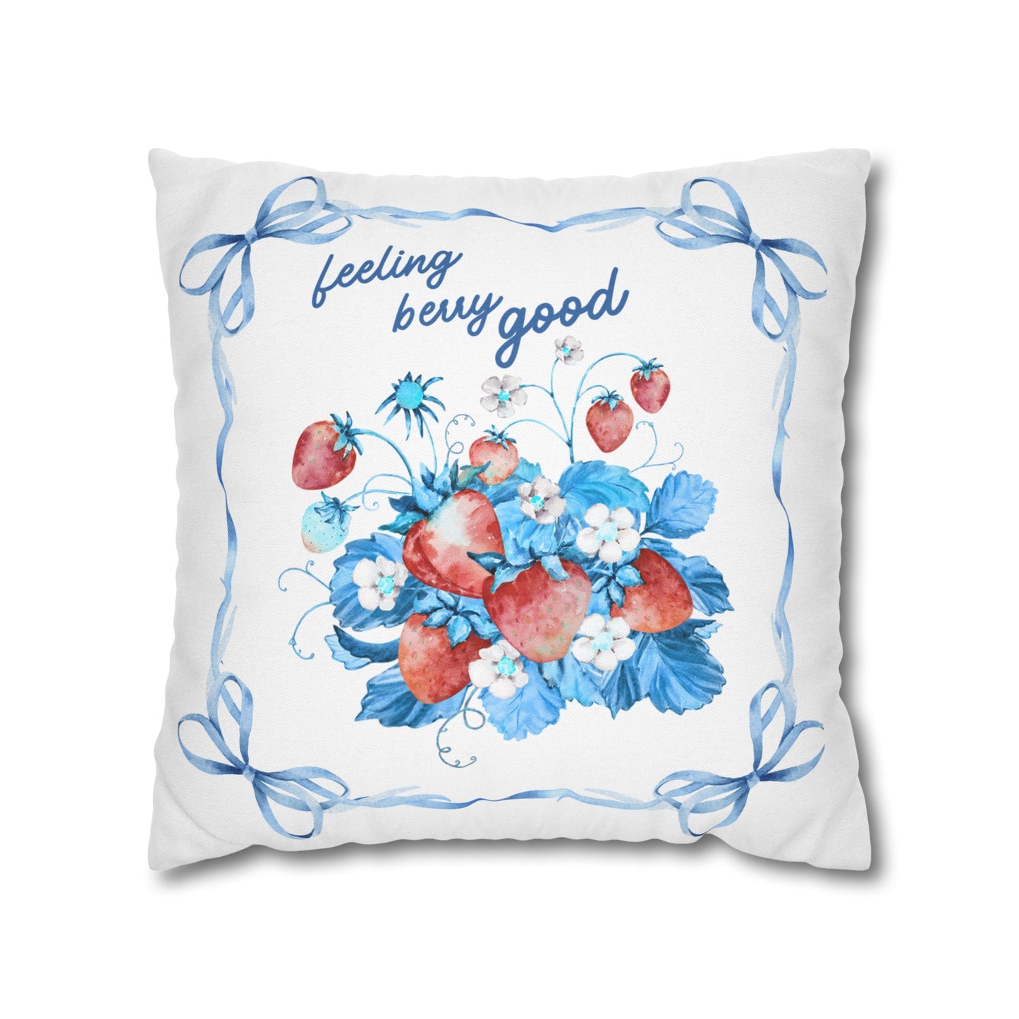 Vibrant Floral Pillowcase, Feeling Busy Good, Home Decor, Gift, Spring Celebration, Fruit Design, Couch Cushion