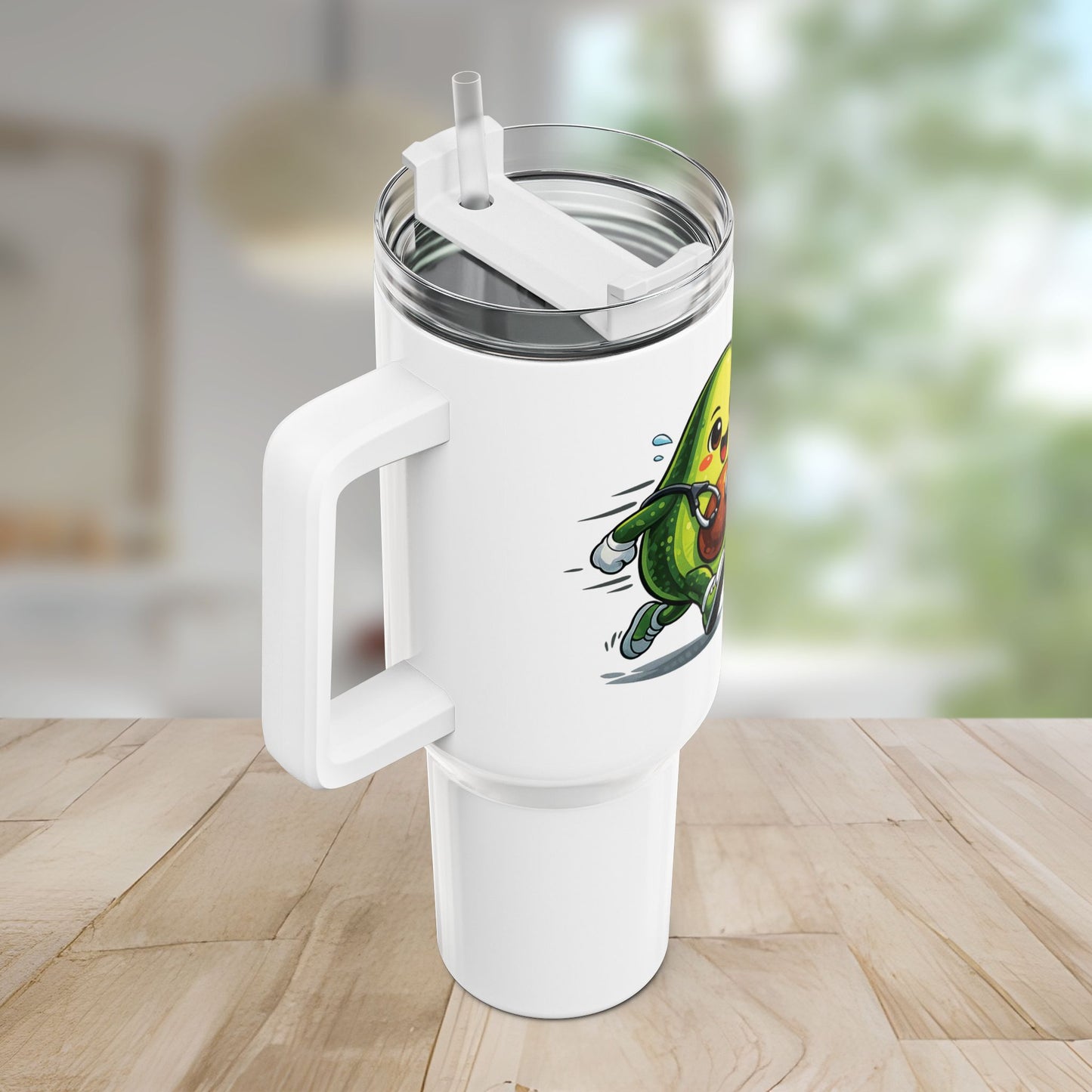 40oz Avocado Runner Tumbler – Cute Fitness Avocado Travel Mug for Vet, Animal Lovers, and Coffee Lovers