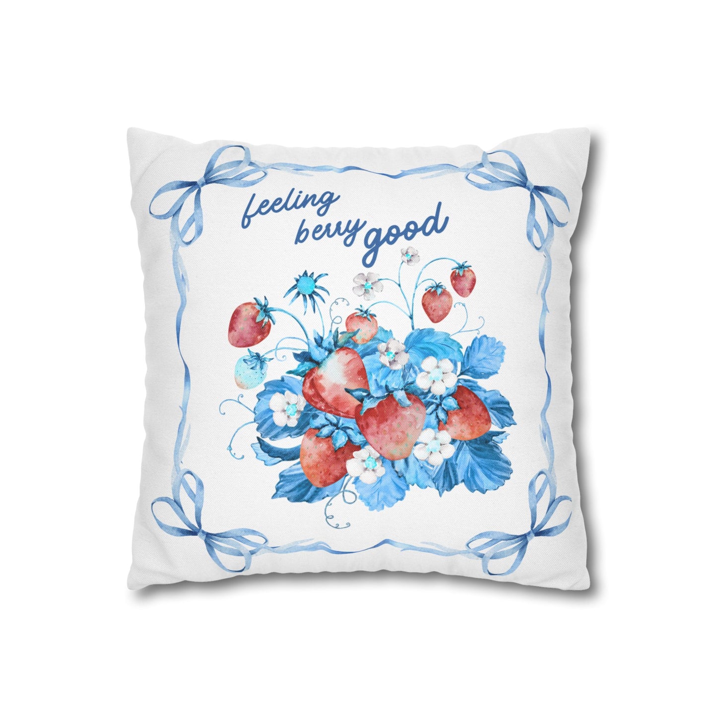 Vibrant Floral Pillowcase, Feeling Busy Good, Home Decor, Gift, Spring Celebration, Fruit Design, Couch Cushion
