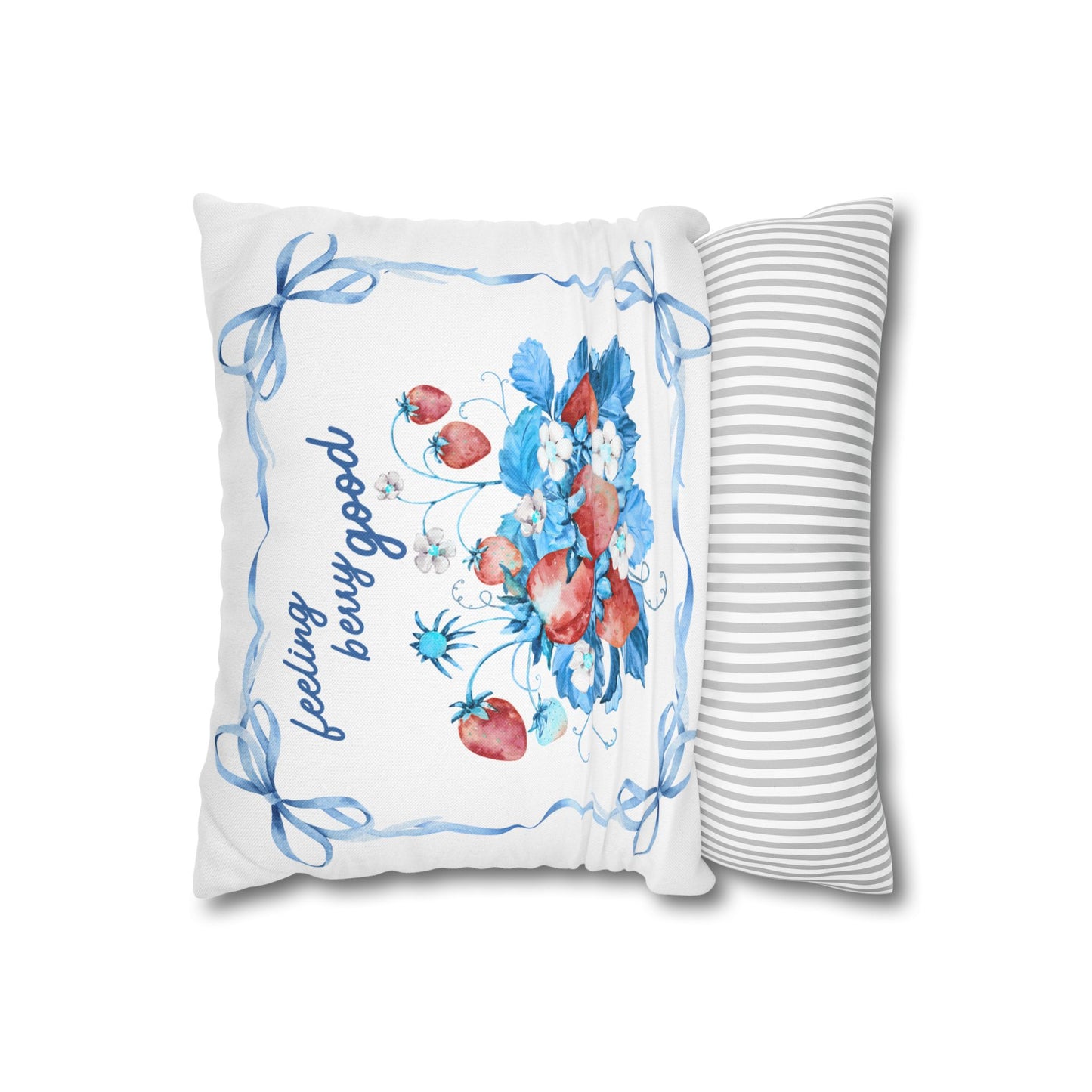 Vibrant Floral Pillowcase, Feeling Busy Good, Home Decor, Gift, Spring Celebration, Fruit Design, Couch Cushion