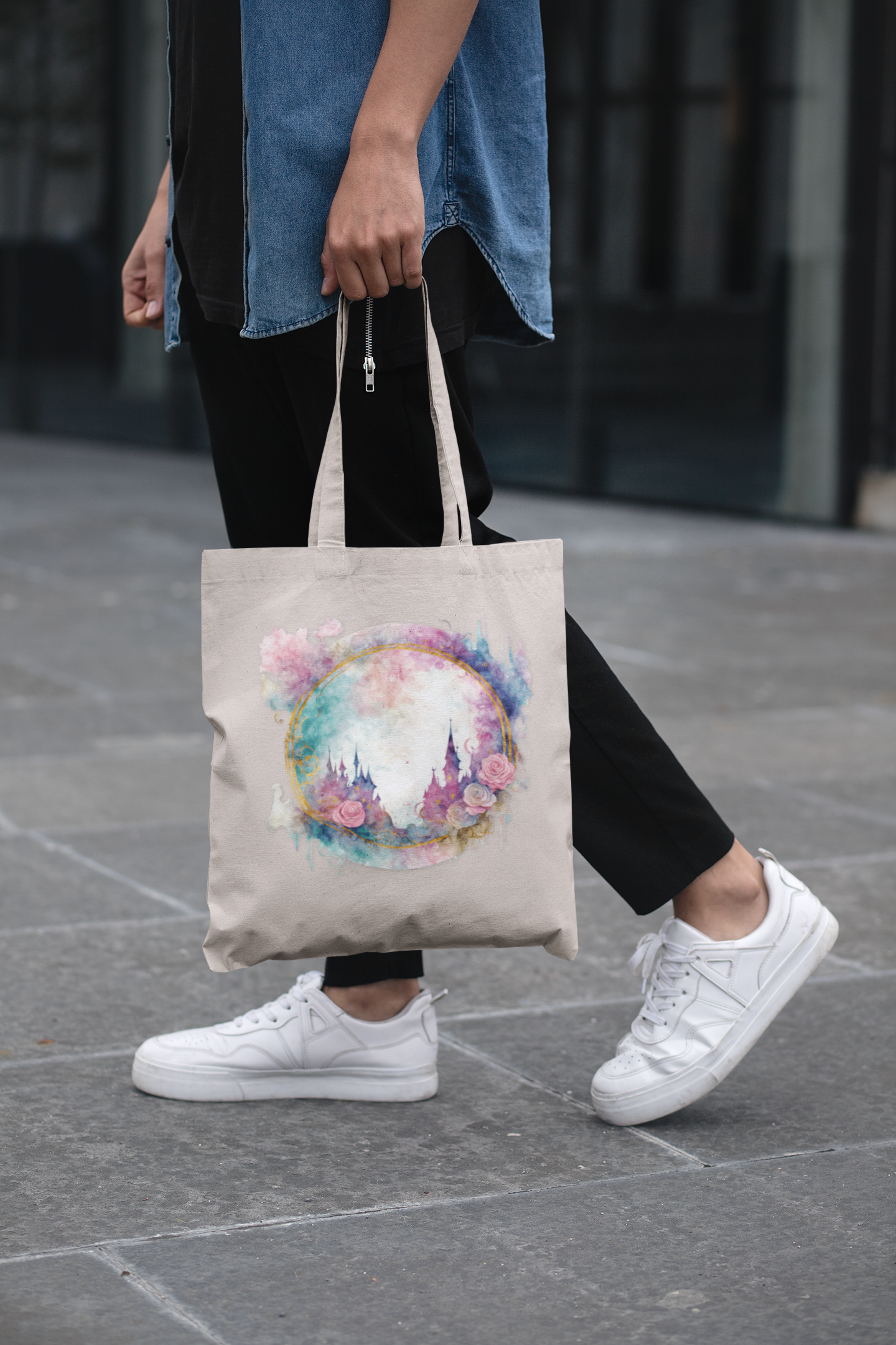 Bohemian Floral Tote Bag, Canvas Bag for Eco-Friendly Shopping, Gift for Her/Him, Beach Bag, Art Tote, Earth Day Essentials