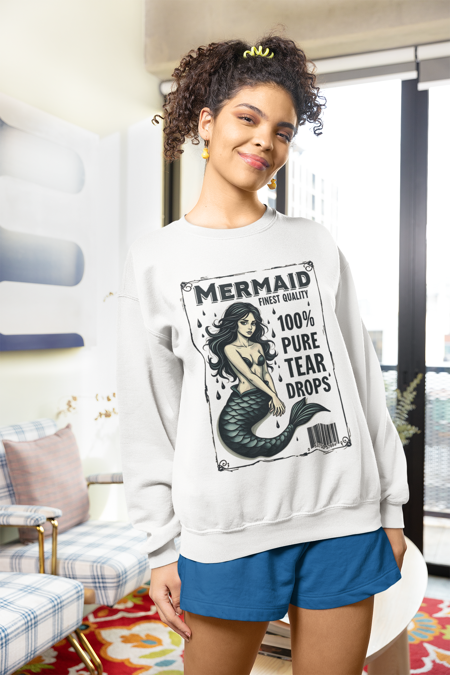 Pure Teardrops Mermaid Sweatshirt | Cool Unisex Design & Comfort
