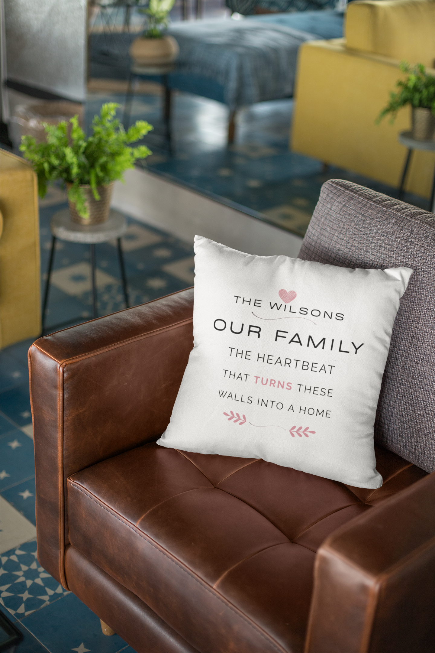 Custom Family Name White Throw Pillow – Personalized Home Decor with Last Name | Cozy Farmhouse Accent, Wedding Gift, Housewarming Keepsake