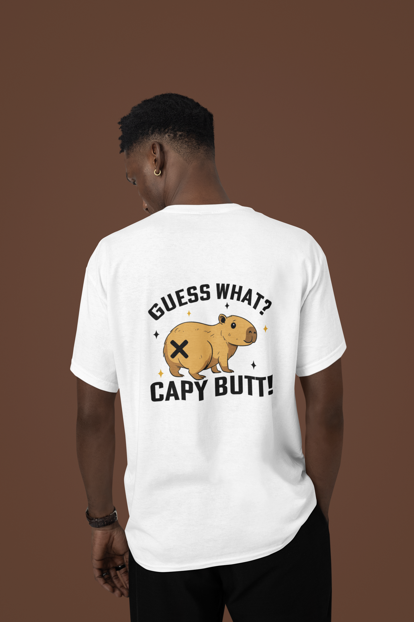 Capybara T-Shirt Guess What Capy Butt Graphic Tee Funny Animal Shirt Cute Capybara Shirt for Teens and Adults