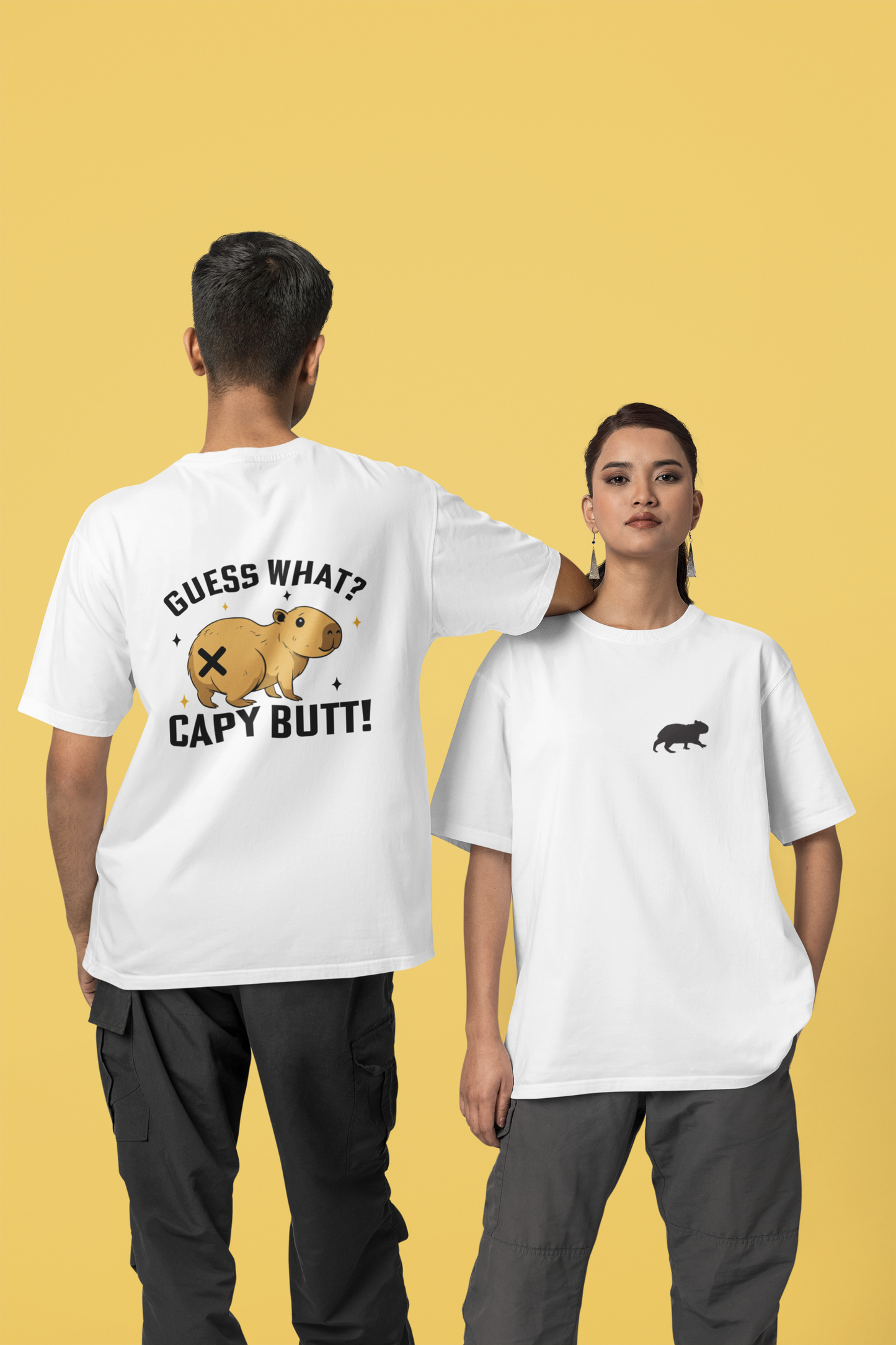 Capybara T-Shirt Guess What Capy Butt Graphic Tee Funny Animal Shirt Cute Capybara Shirt for Teens and Adults